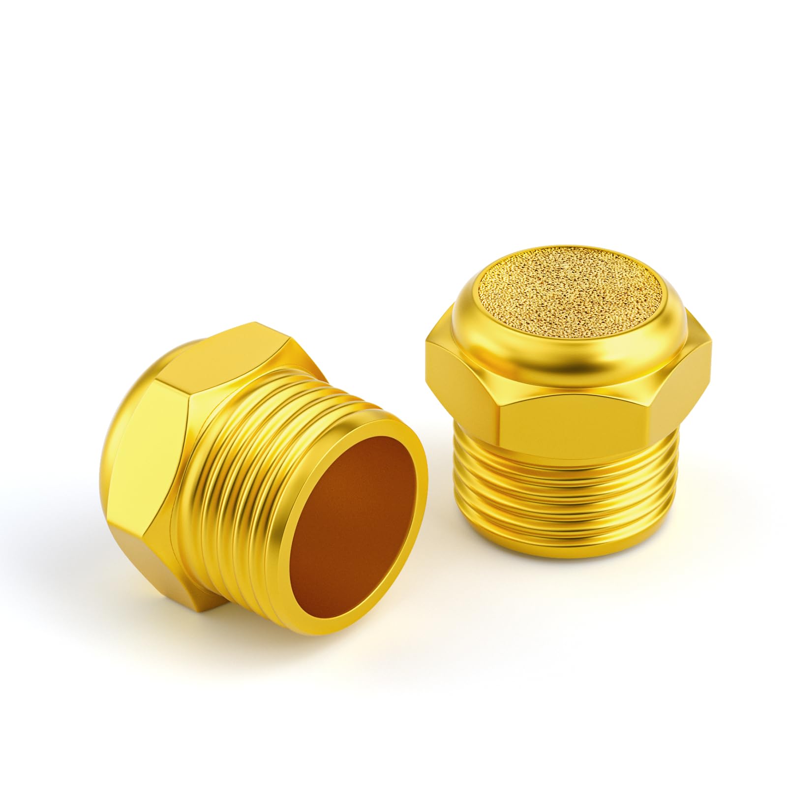 Tailonz Pneumatic Sintered Bronze Exhaust Muffler 1/8 Inch Npt   Brass Body (Pack Of 10)