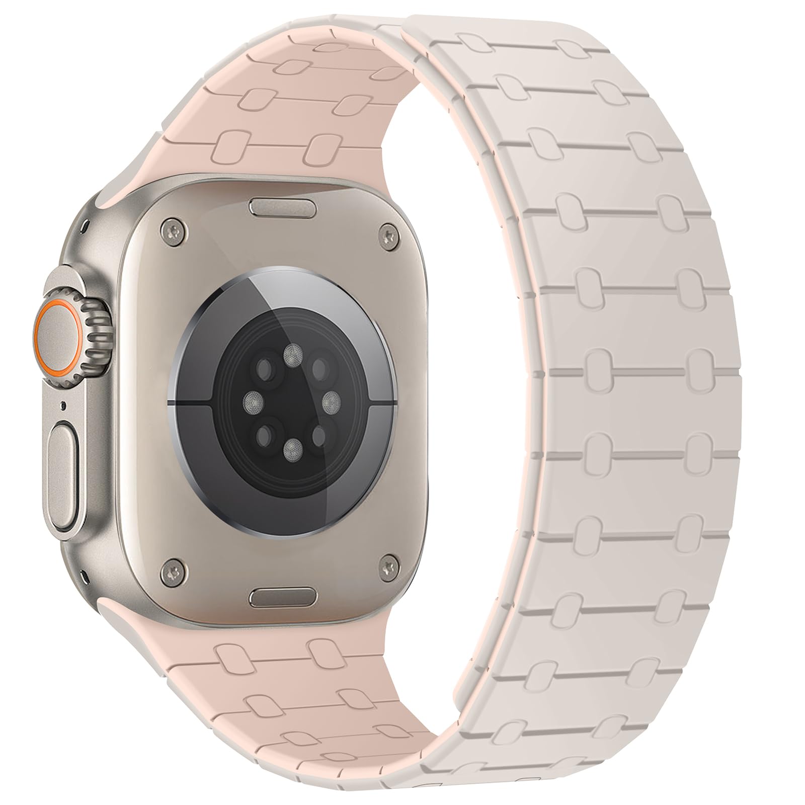 Zzdzz Compatible With Apple Watch Band 49Mm 46Mm 45Mm 44Mm 42Mm 41Mm 40Mm 38Mm, Silicone Magnetic Adjustable Loop Strap For Iwat