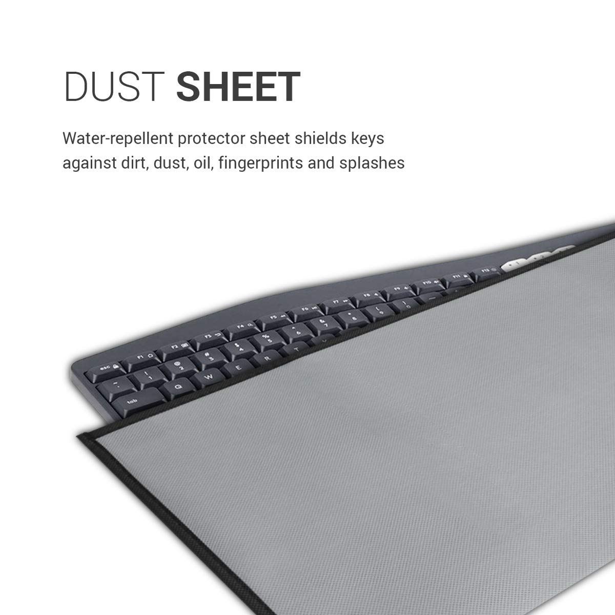 Kwmobile Dust Cover Compatible With Universal Keyboard (L) - Computer Keyboard Protector Fabric Case - Light Grey