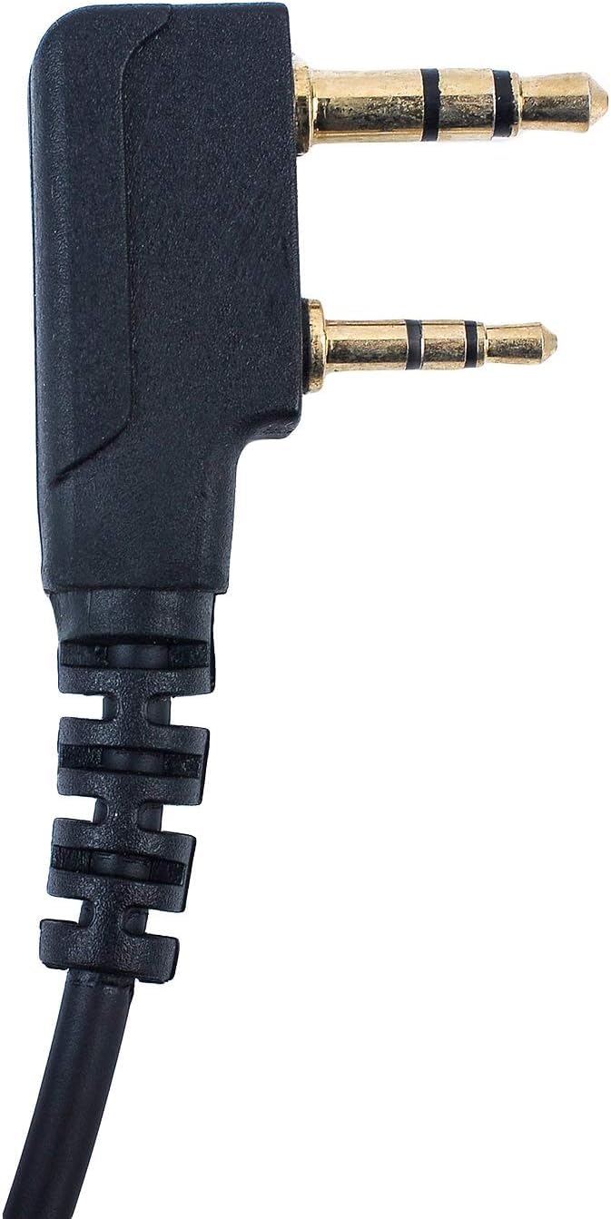 Airsn 2 Pin Fbi Earpiece For Walkie Talkie With Clear Sound Ptt Mic&Soft And Comfort Acoustic Tube For Uv 5R Bf F8Hp Bf 888S, Kenwood Tk3230 Two Way Radio (2 Packs)