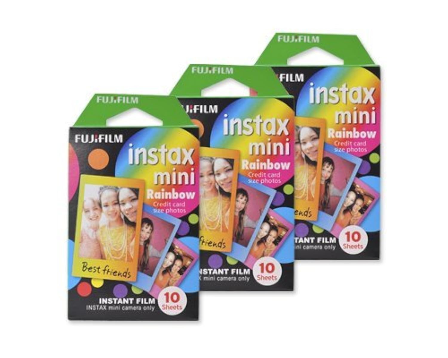 Fujifilm Instax Mini Film For Instant Film Camera   Rainbow, 10 Sheets/Pack X 3(Total 30 Sheets)