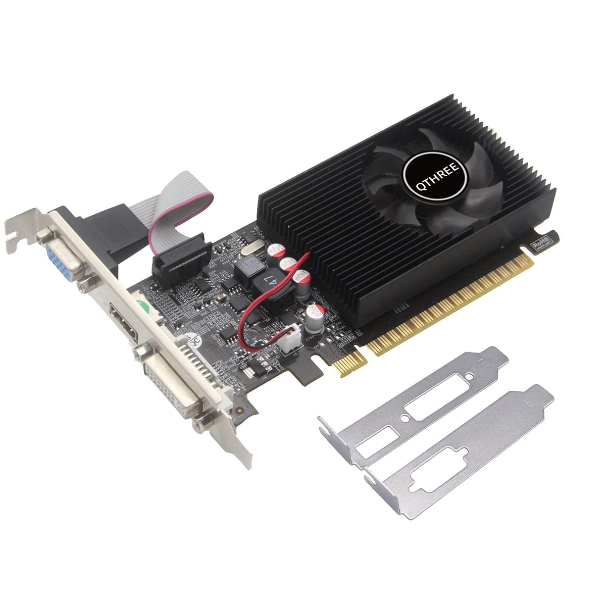 Qthree Nvidia Gt 730 4Gb Graphics Card,Ddr3,128-Bits,Video Card For Pc,Pci Express X16,Dvi-I,Hdmi,Vga,Low Profile Computer Gpu,D