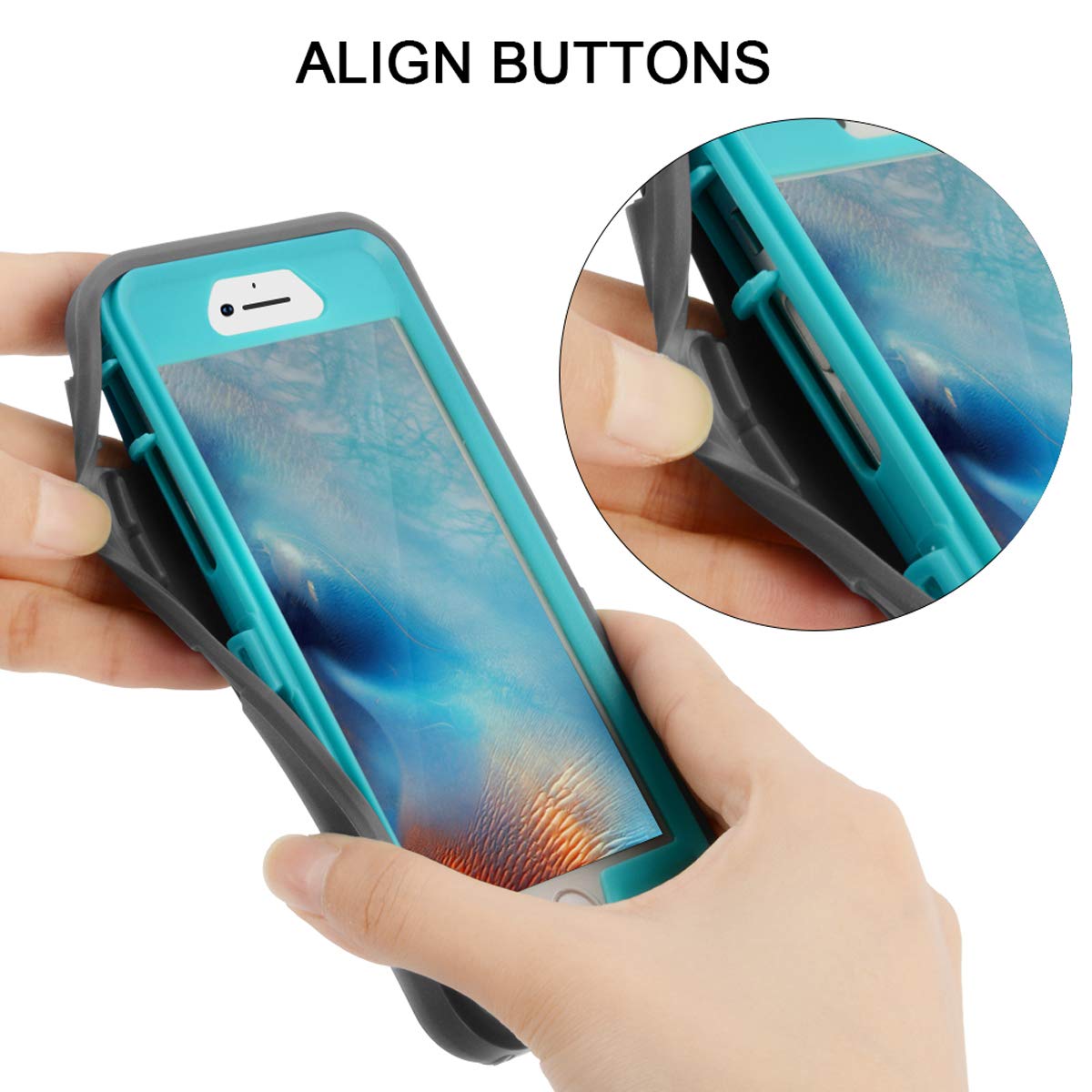 Maxcury For Iphone 6 Case Iphone 6S Case Heavy Duty Shockproof 3 In 1 Soft Silicone Rubber + Hard Pc Bumper Cove With Built-In P