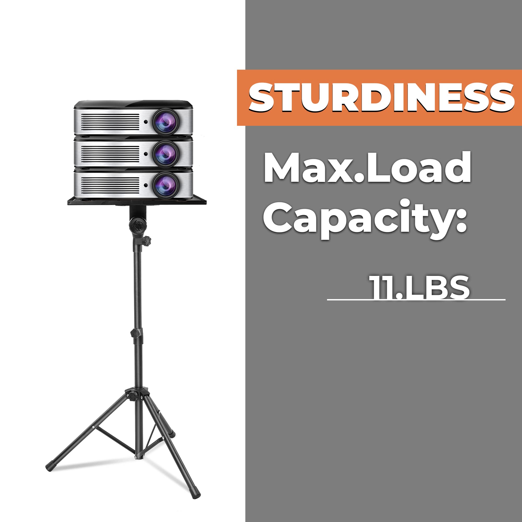 Screenseat Projector Stand Tripod With Mouse Tray   Laptop Projector Tripod Stand Adjustable Height 23.4'' To 48.3'' With Goosen