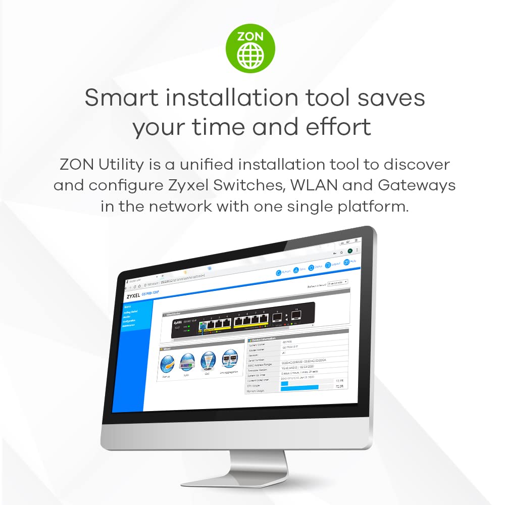 Zyxel 48-Port Gigabit Ethernet Smart Switch (Gs1900-48) - Managed, Rackmount, Limited Lifetime Protection