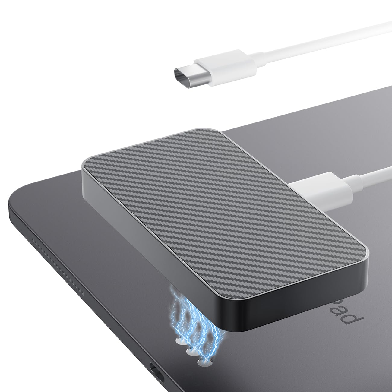Magnetic Wireless Charger for iPad Pro 12.9inch(3rd/4th/5th/6th) & iPad Air 13 (M2/M3) ONLY, 27W Fast Charging Smart Connector C