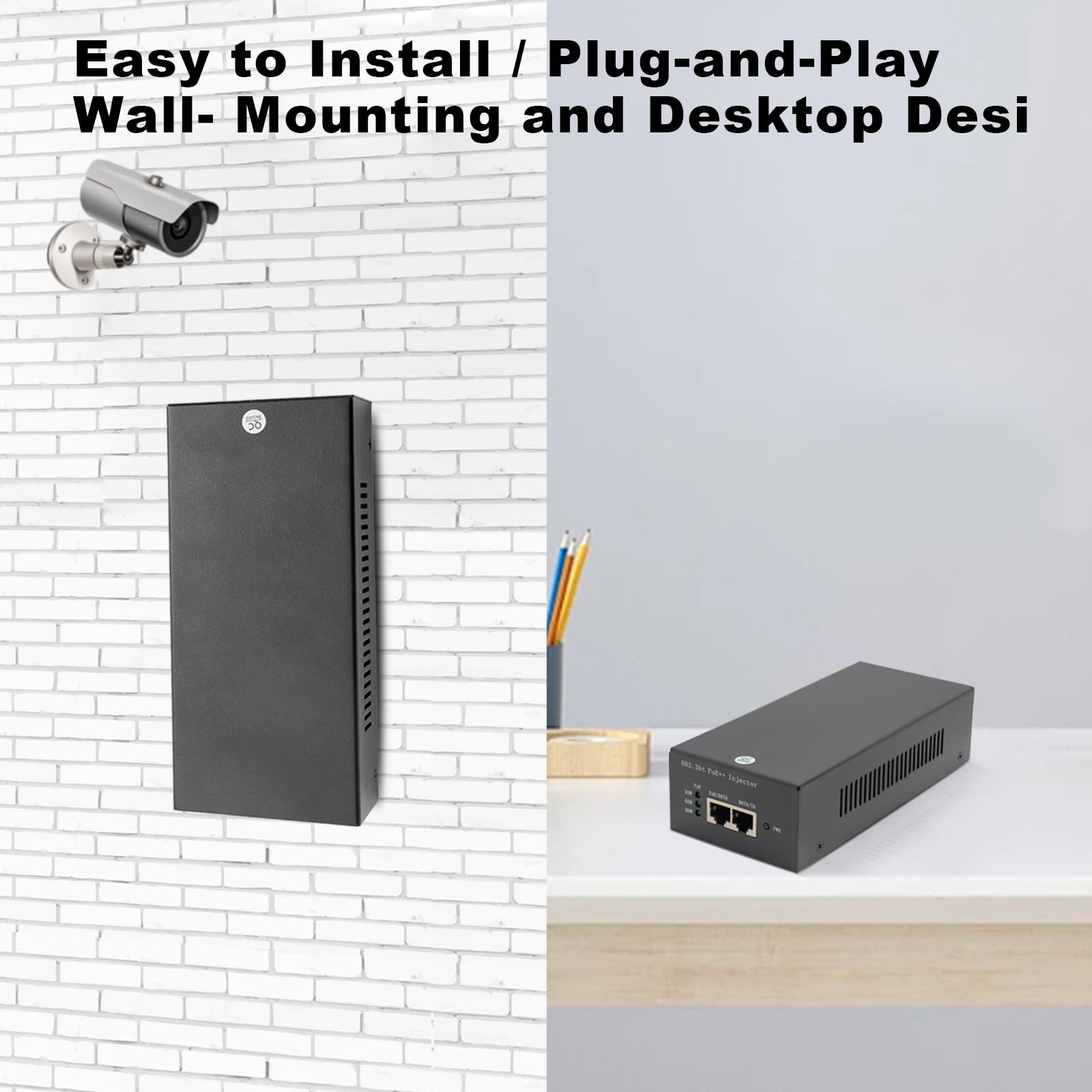 Thepoestore High Power Gigabit Poe Injector 90W,Ethernet Switch Poe++ Injector Adapter,10/100/1000Mbps,Ieee 802.3Af/At/Bt Compli