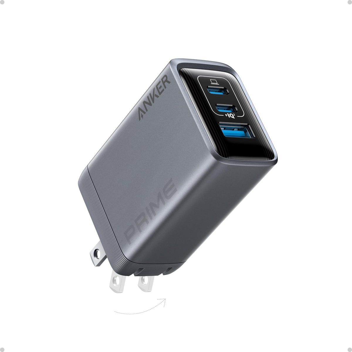 Anker Prime Charger, 100W Usb C Charger, 3 Port Gan Foldable And Compact Anker Wall Charger, For Macbook, Ipad, Iphone Series, G