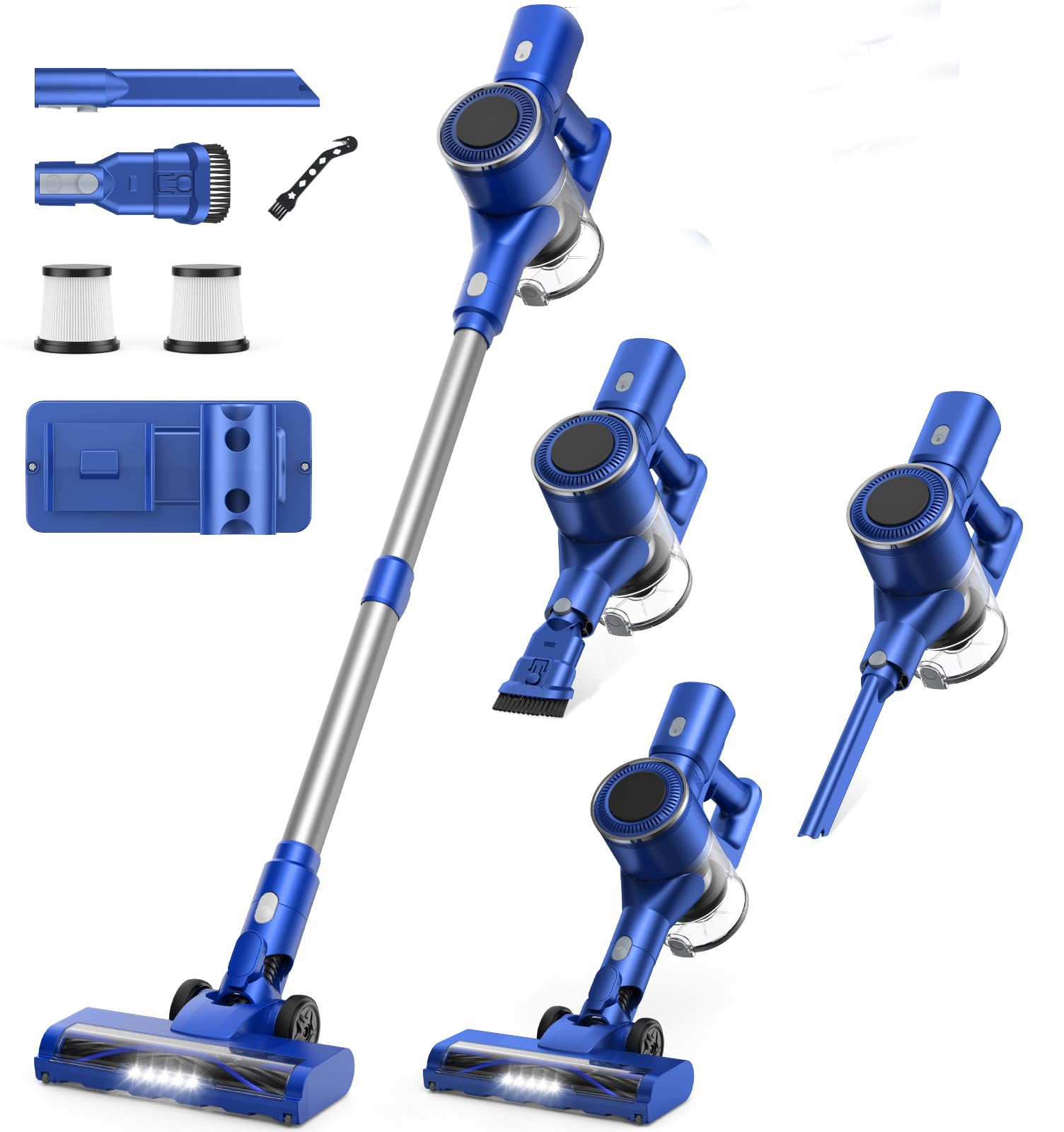 Natrogix Cordless Vacuum Cleaner, 35Kpa Vacuum Cleaners For Home, Lightweight Household Stick Vacuum Cleaner, Led Display, Recha