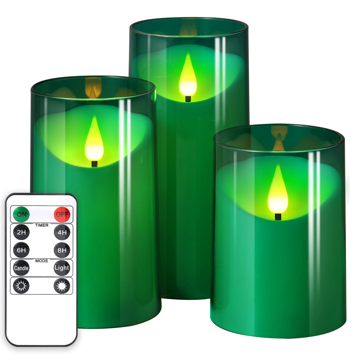 Nurada Flameless Candles: 3D Wick Battery Operated Led Pillar Candles - Acrylic Fake Candles With Remote And Timer For Home Holi