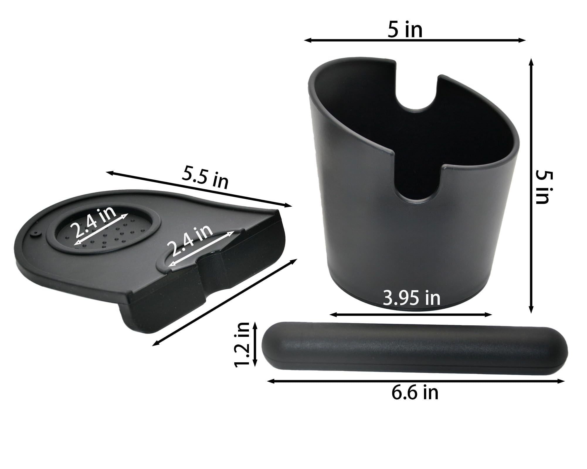 Iaosen 5Inch Knock Box Espresso Knock Box Silicone Coffee Tamper Mat Espresso Machine Accessories Set Of 2 With Removable Knock