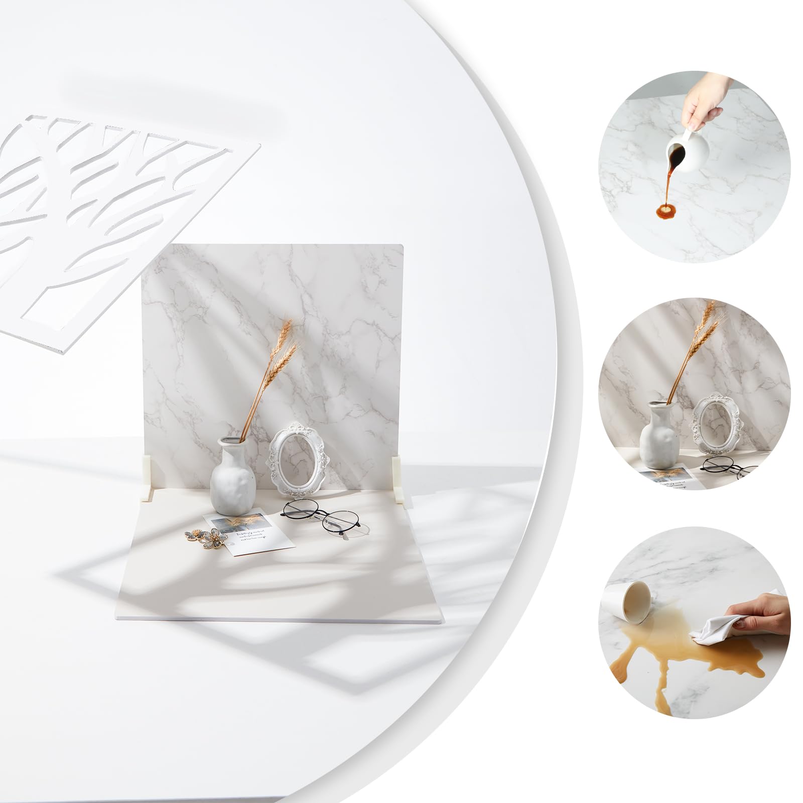 16X16 Inch 4Pcs Double Sided Backdrop Boards Waterproof Photo Backdrop With 4Pcs Board Brackets, 2Pcs Pane Brackets, 1Pcs 16X16