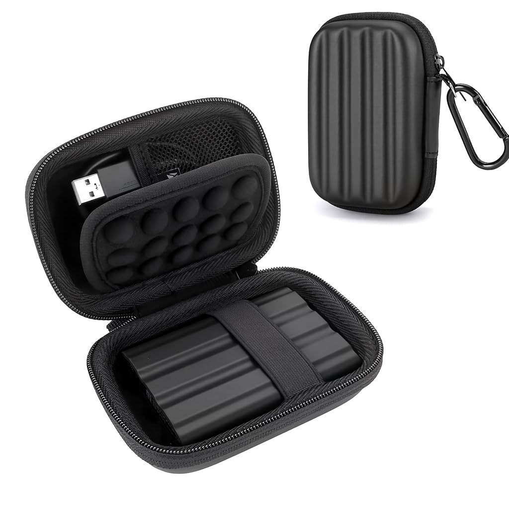 Zorbes Compatible With Samsung T7 Shield, Ssd Storage Bag Eva Hard Shell Travel Bag With Carabiner, AntiScratch CustomMold Tra