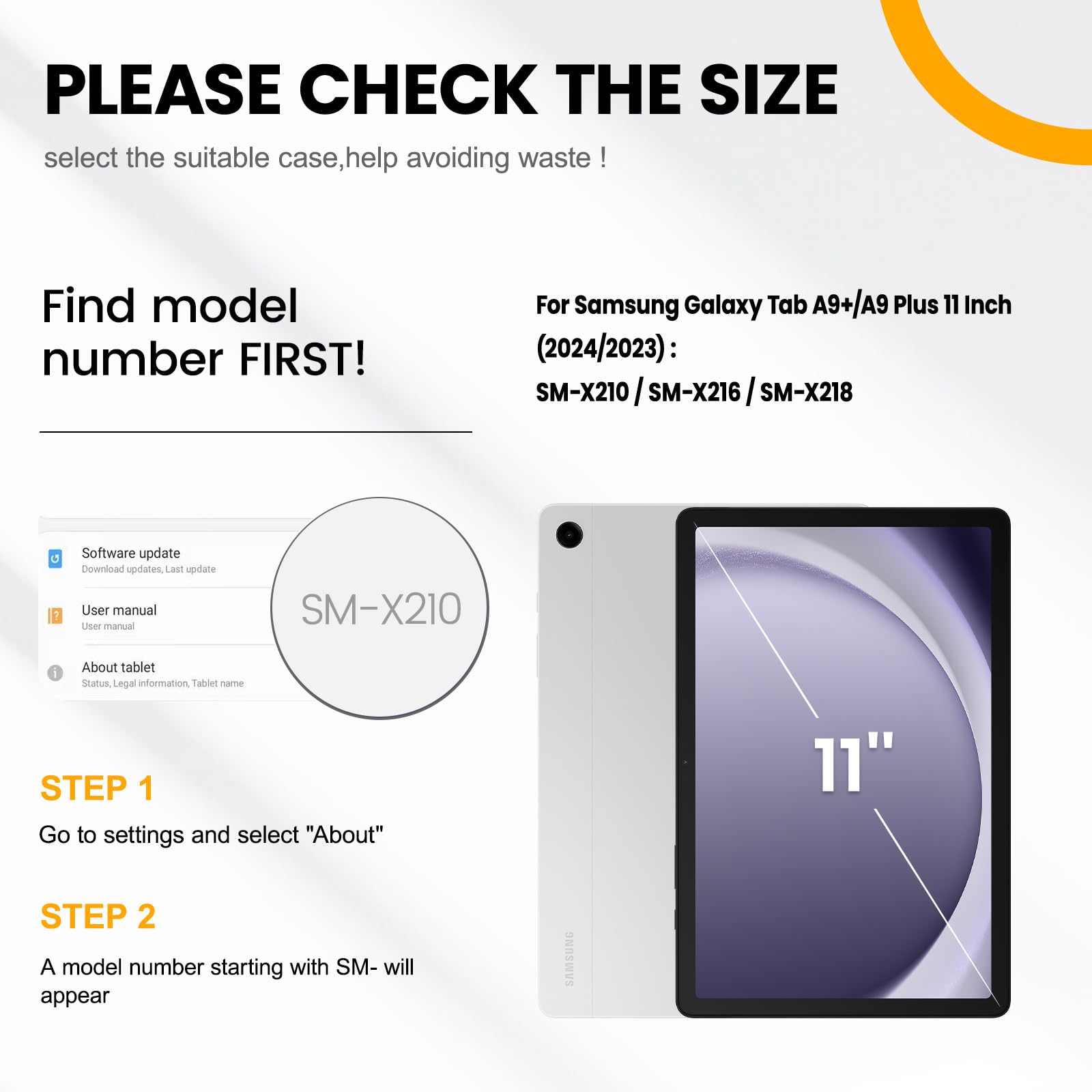 Timecity For Samsung Galaxy Tab A9 Plus Case 11 Inch 2024 (Sm-X210/X216/X218), Shockproof Sturdy Protection Case With Screen Pro