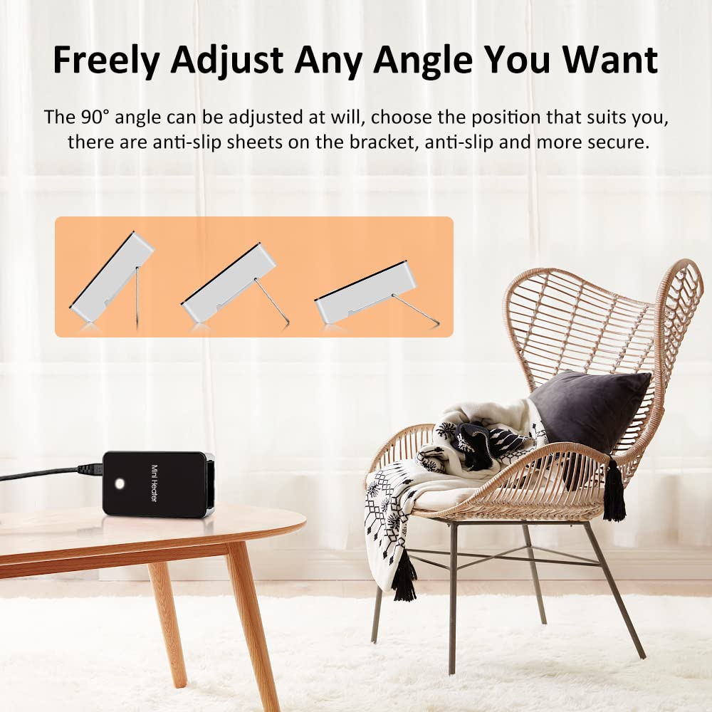 Portable Space Heater Youcidi Mini Desk Heater Electric Fan Air Warmer For Room/Office/Desktop Black