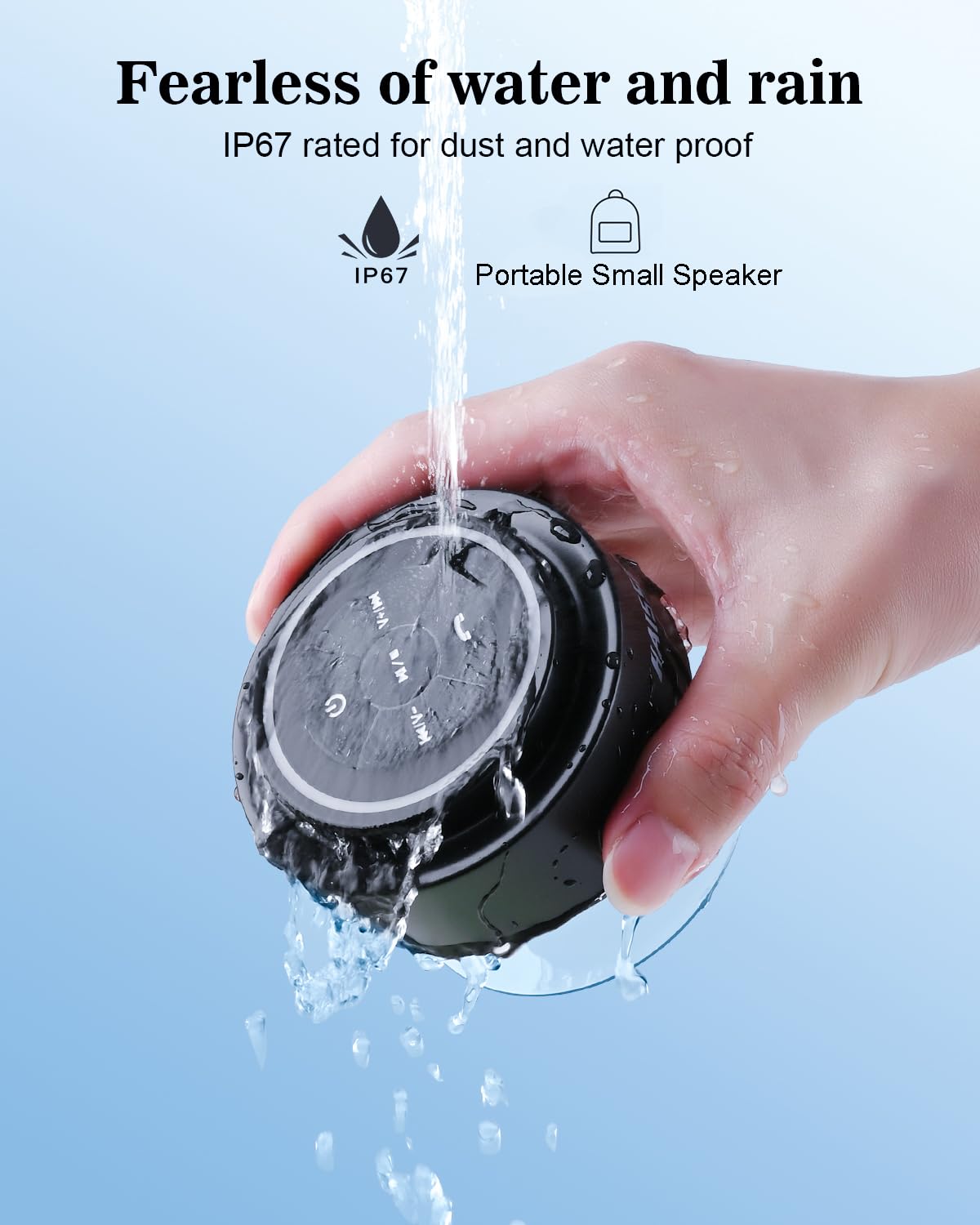 Nitmtyou Shower Speaker Bluetooth Waterproof, Portable Wireless Waterproof Speaker For Pool, Floating Ip67 Bathroom Speaker With
