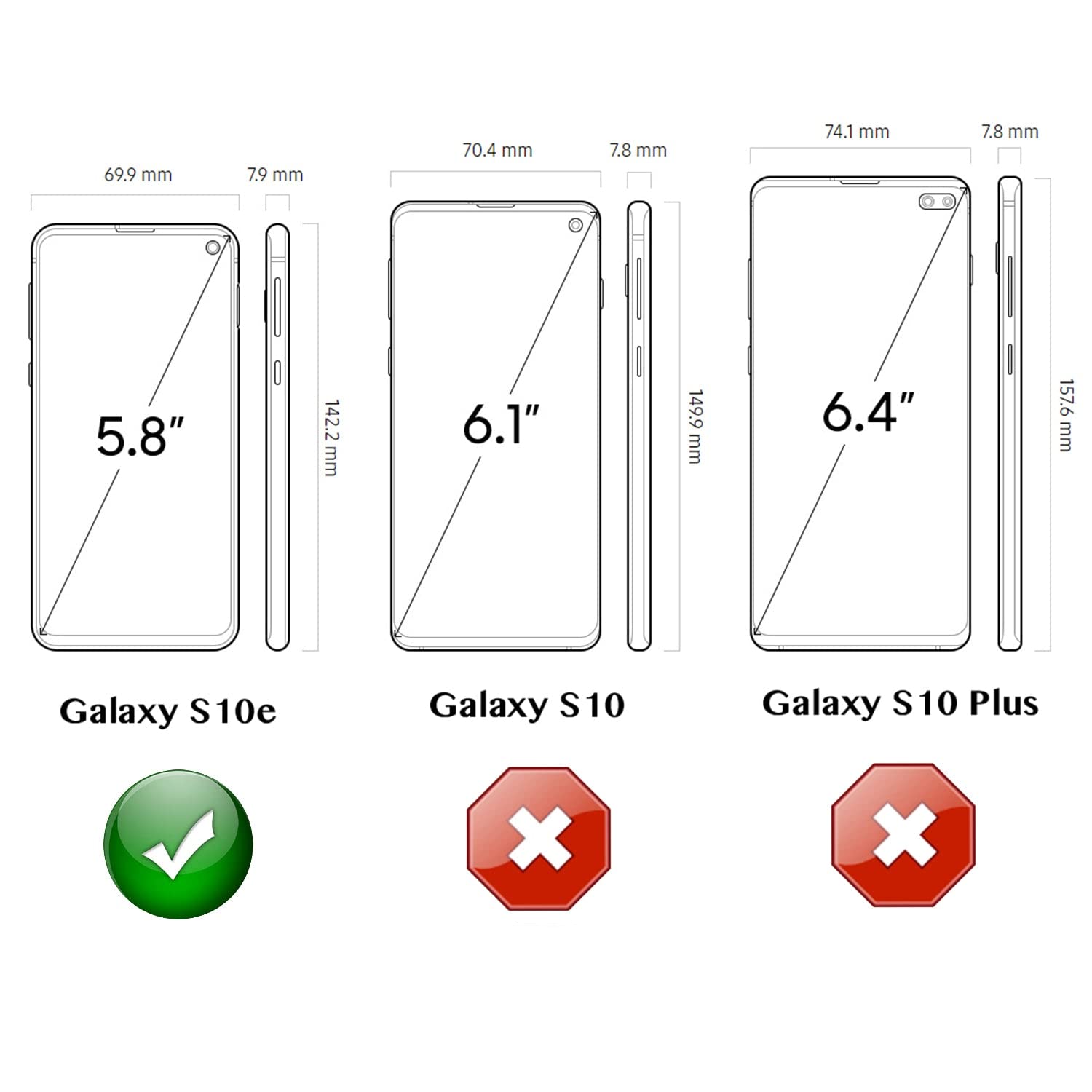 Wallskin 2 Pack Replacement Belt Clip Holster For Samsung Galaxy S10E Otterbox Defender Series Case | Clip For Belt Holder (Case