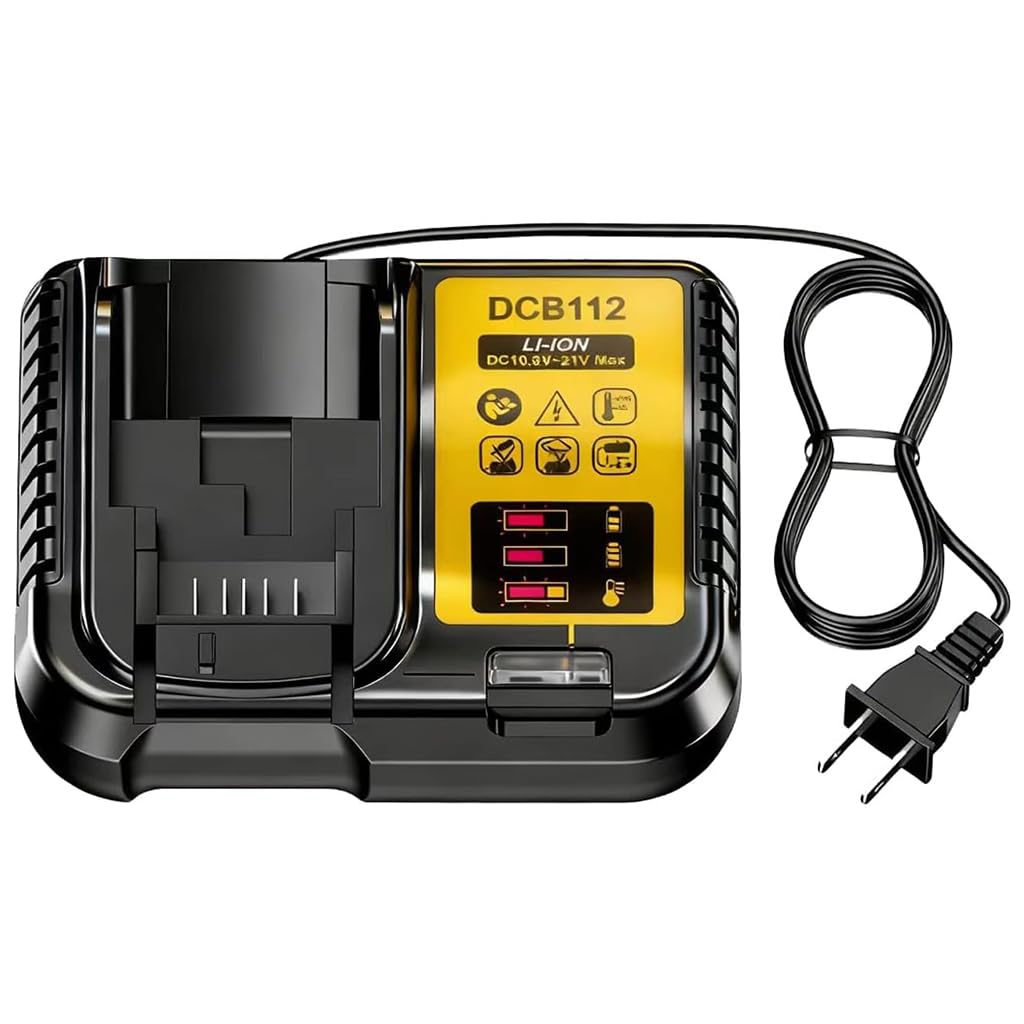 DCB112 Fast Charger Repalcement for Dewlt Batteries Charger Compatible with Dewlt 12V/20V Max Battery DCB112 DCB118 DCB101 DCB11