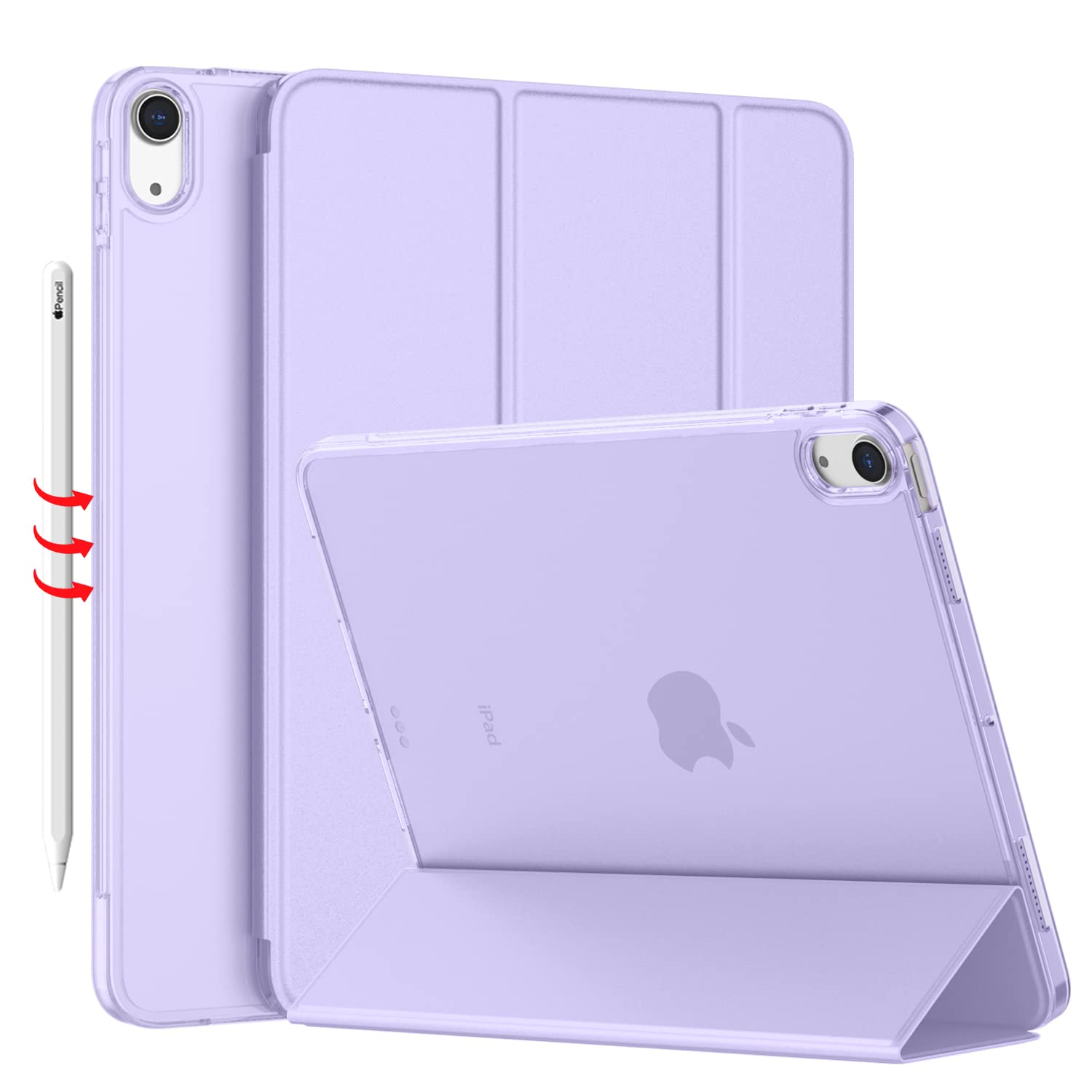 Imieet Ipad Air 11 Inch Case   Slim Cover With Translucent Frosted Hard Back [Support Touch Id] (Lilac Purple)