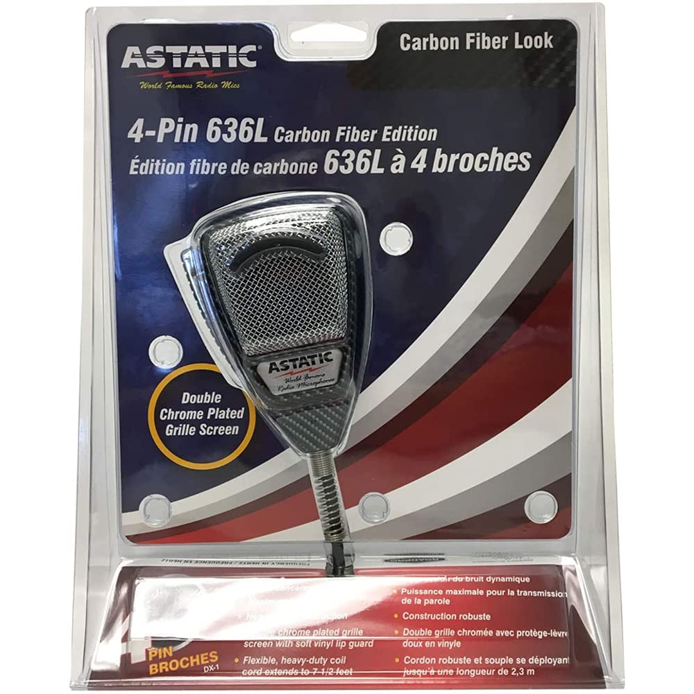 Astatic 302636Lcf 636L Noise-Canceling 4-Pin Cb Microphone, Xlr, Black