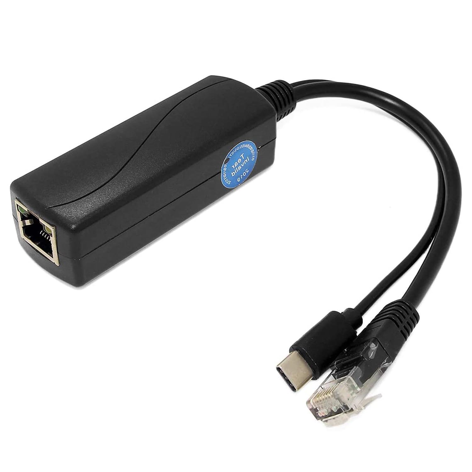 Revodata Gigabit Type C Poe Splitter 5V/4A, Poe 48V To Usb C 5V/4A Output, Comply Ieee802.3Af/At, Adaptive 10/100/1000Mbps, Poe