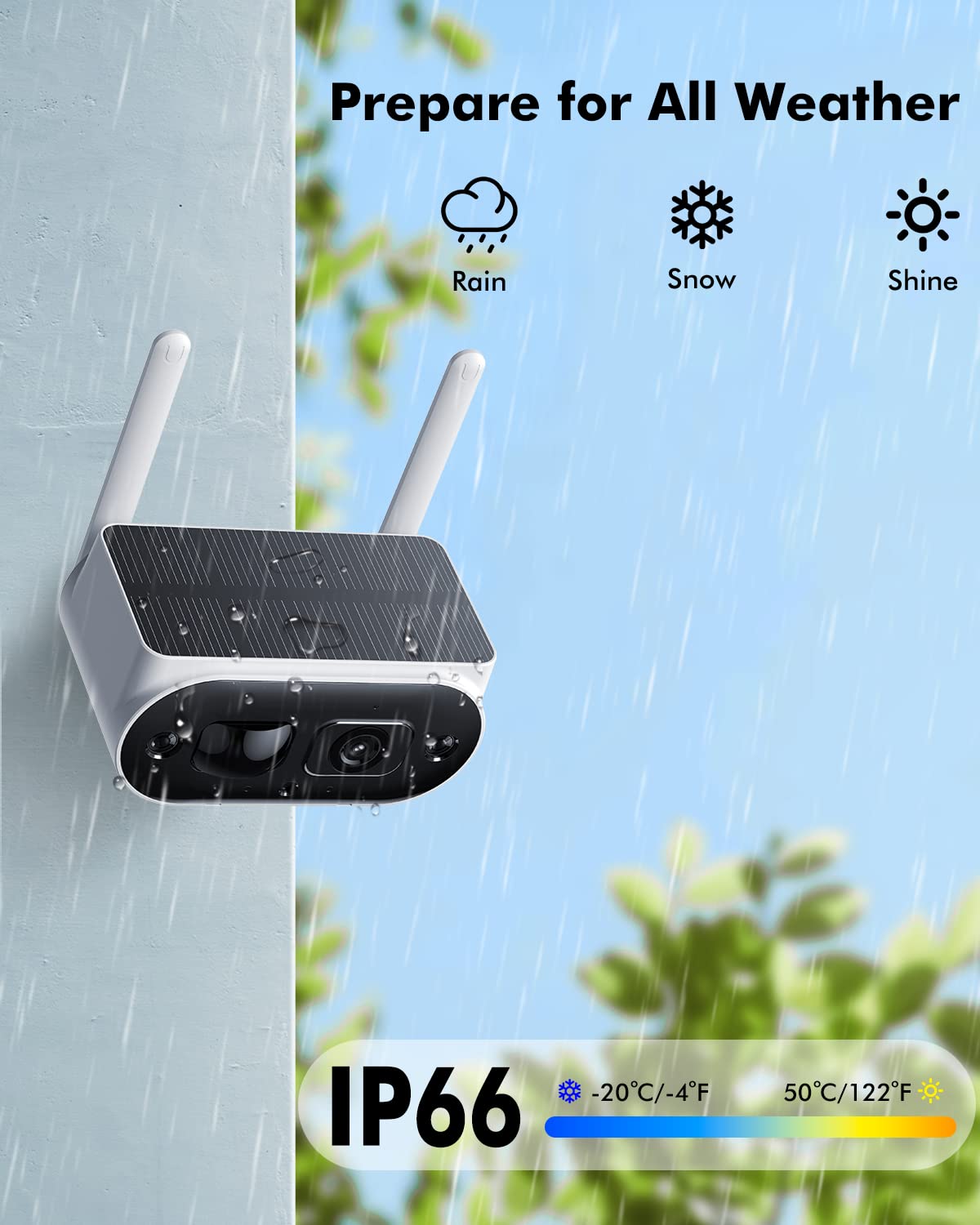 Camcamp Solar Home Security Camera System Wireless Outdoor, 2K 4Mp Battery Camera With Integrated Solar Panel, 100% Wire Free 4 Cam Kits, 2 Way Talk, Ip66, Spotlight & Siren Alarm