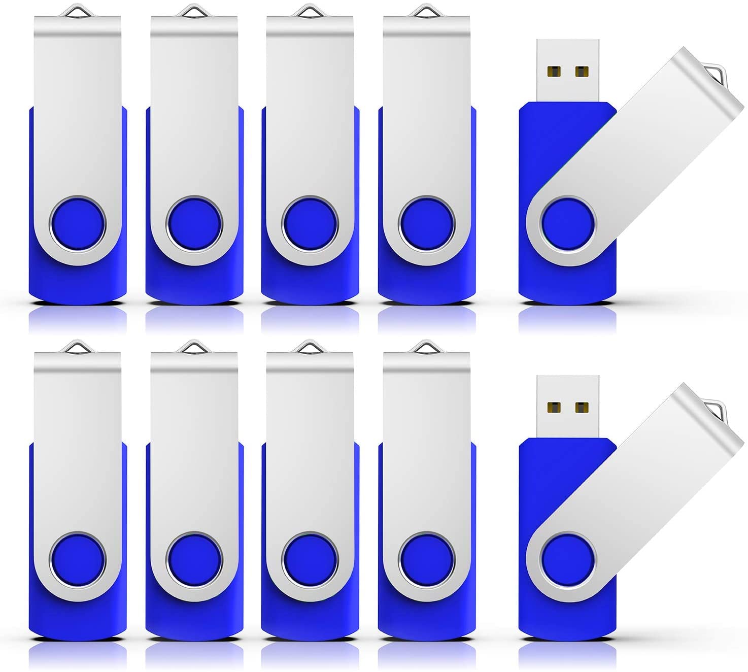 Raoyi 50 Pack 4Gb Usb Flash Drive, Usb 2.0 Memory Stick Bulk Thumb Drives Pen Drive Zip Drive Bundle Blue