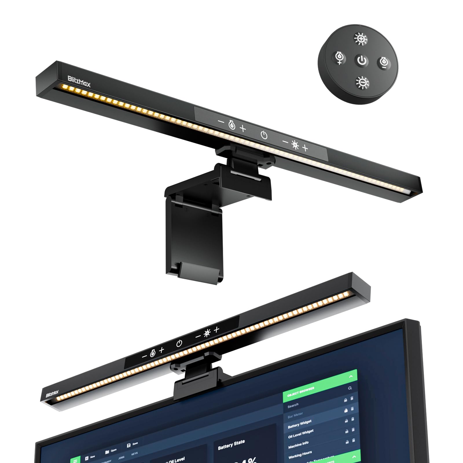 Blitzmax Monitor Light Bar With Remote Control, Usb Computer Monitor Lamp, Eye Care Screen Light Bar, Adjustable Color Temperatu