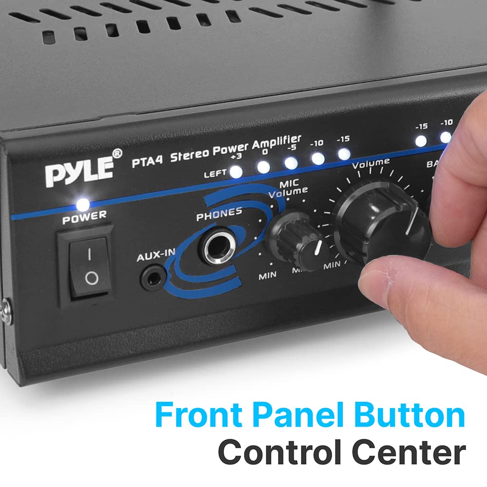 Home Audio Power Amplifier System   2X120W Mini Dual Channel Mixer Sound Stereo Receiver Box W/ Rca, Aux, Mic Input   For Amplif