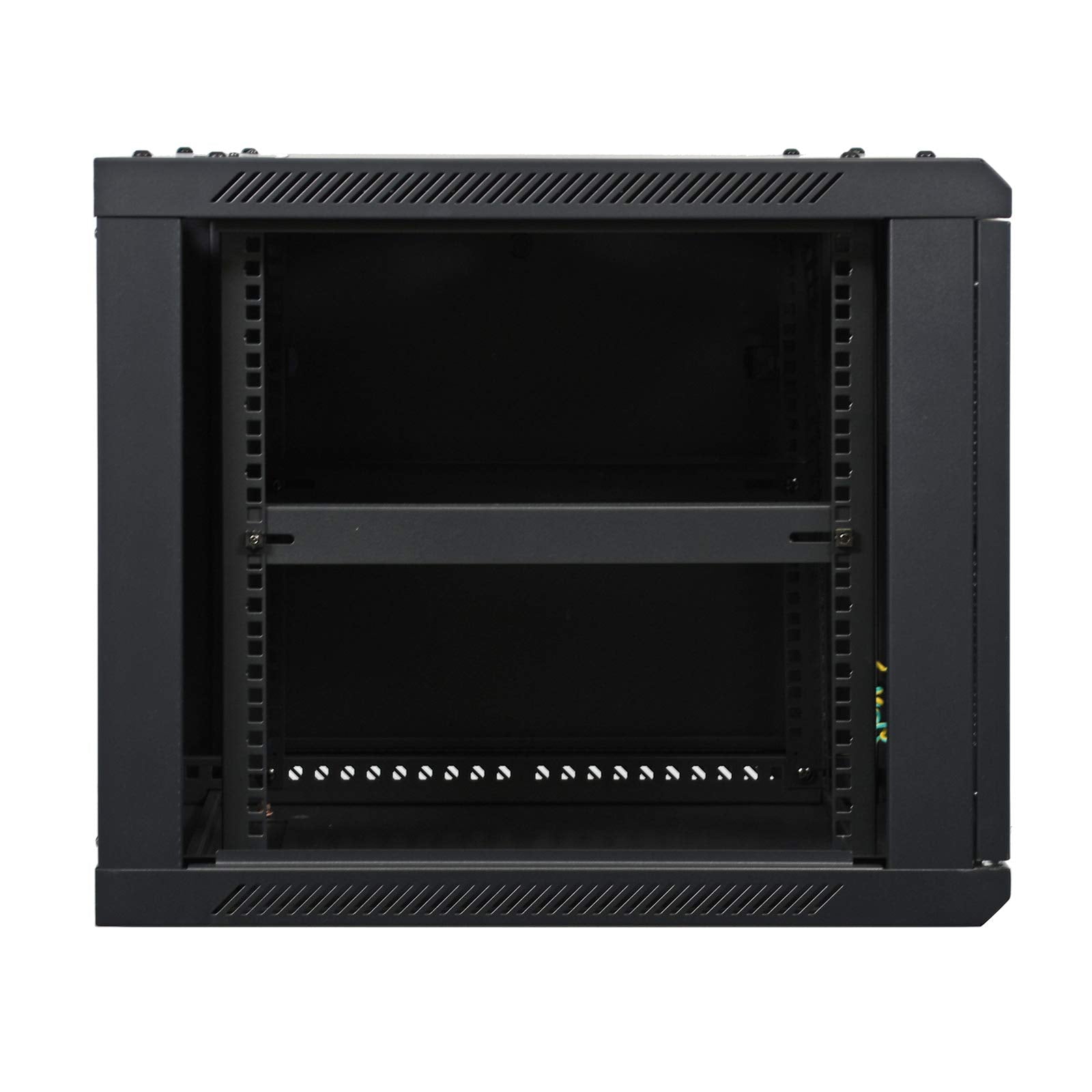 Aeons 9U Signature Wall Mount 19 Inch It Network Cabinet Enclosure Server Rack 22 Inch Depth Glass Door