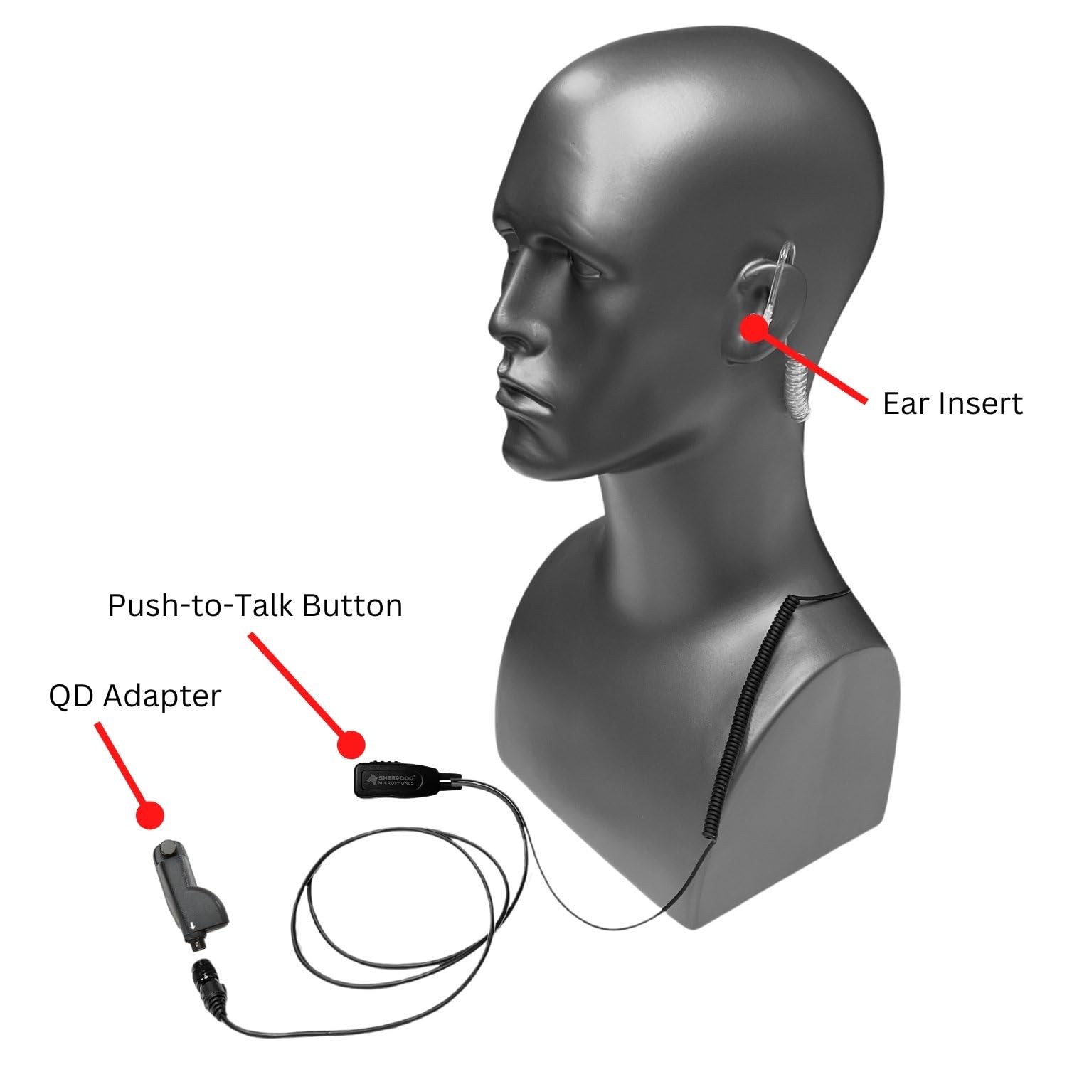 Sheepdog Quick Disconnect Police Lapel Mic, Compatible With Motorola Apx 6000 Apx 7000 Apx 8000 And Apx 4000 Radios, Law Enforce