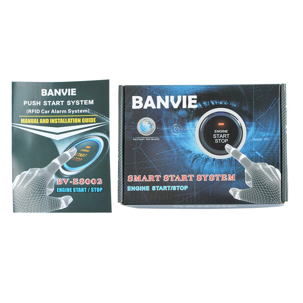 Banvie Car Alarm System Rfid Push Engine Start Button & Keyless Go System For Vehicle Anti Thief Double Layer Start Protection