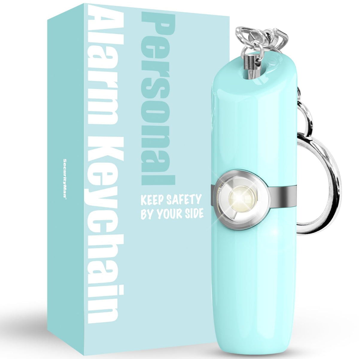 Securityman Personal Alarms For Women | Safety Alarm Keychain (Loud 130Db Siren And Sos Strobe Light) Everyday Self Defense Security Alarm Protection Device (Teal)