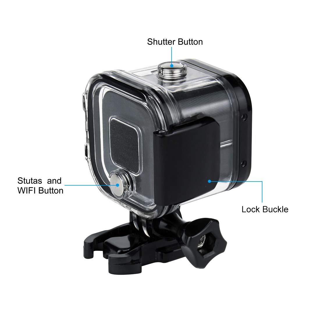 Soinsun 60M Waterproof Dive Housing Case With Bracket Accessories For Gopro Hero 5 Session Hero 4 Session Hero Session Cameras