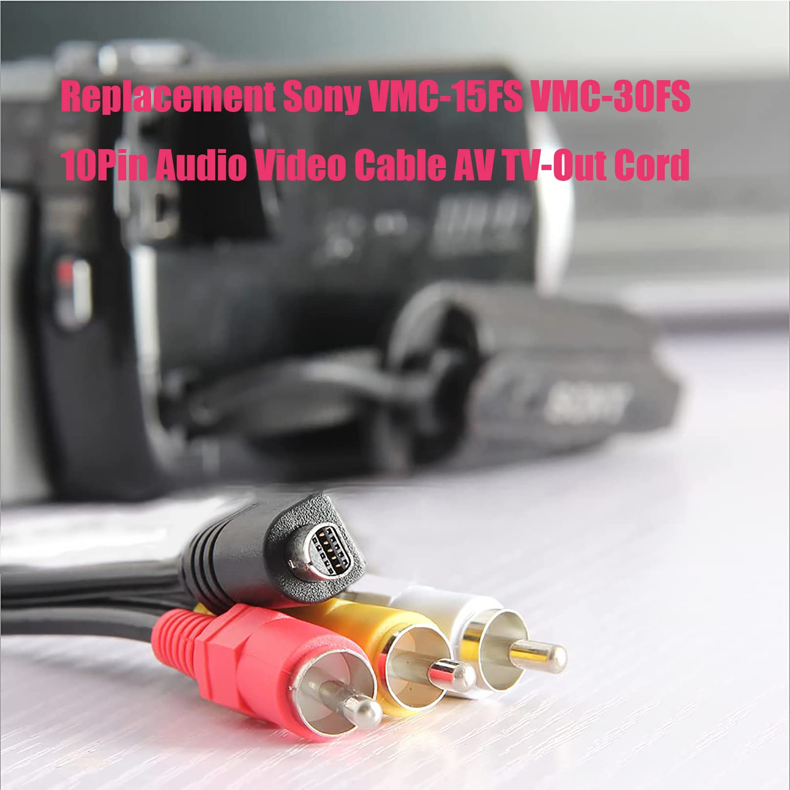 Tobysome 1.2M Sony AV Cable for Handycam VMC-15FS VMC-30FS DCR-SR90 HDR-CX7 HDR-FX7 Audio Video Cord