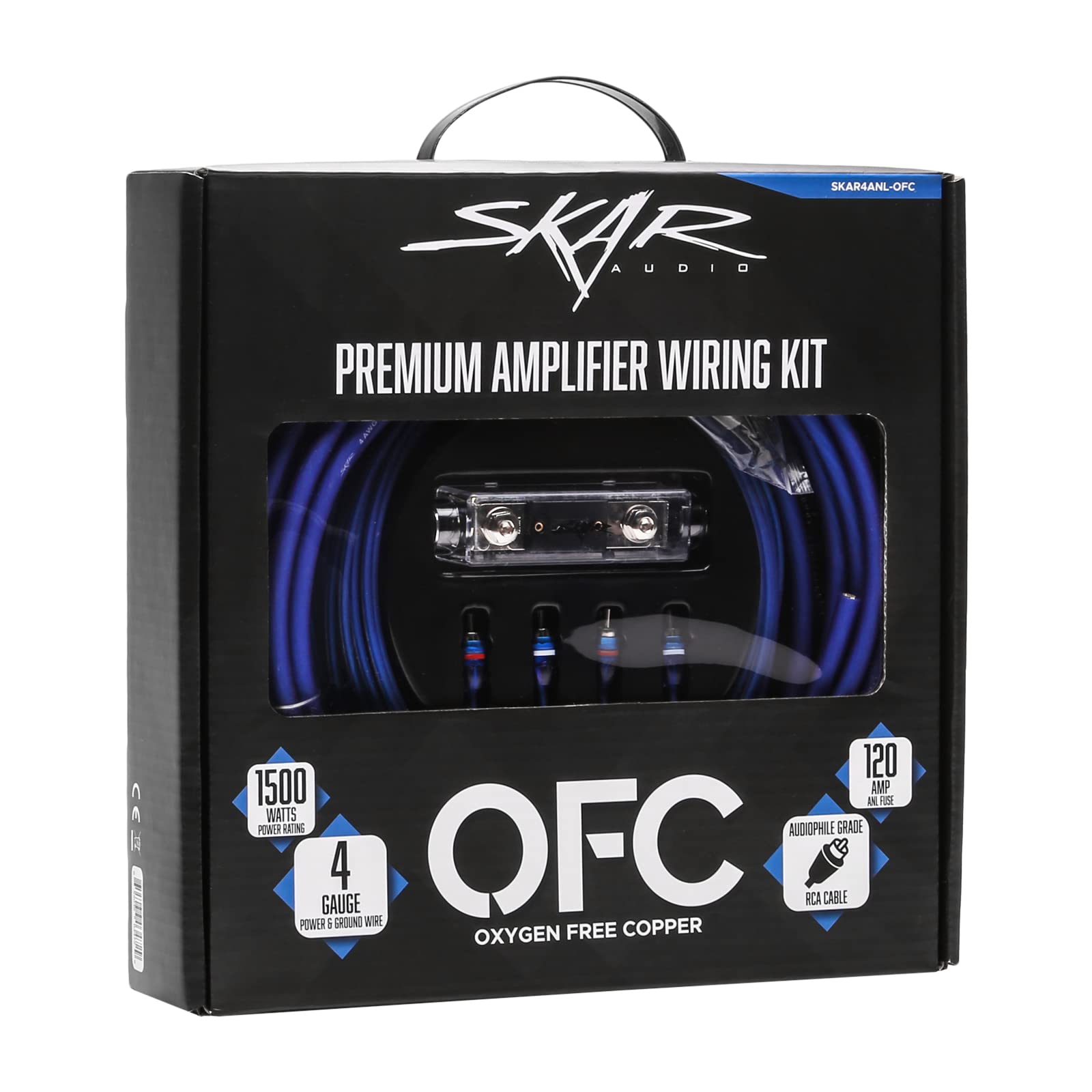 Skar Audio 4 Gauge Ofc Complete Amplifier Installation Wiring Kit, Skar4Anl Ofc