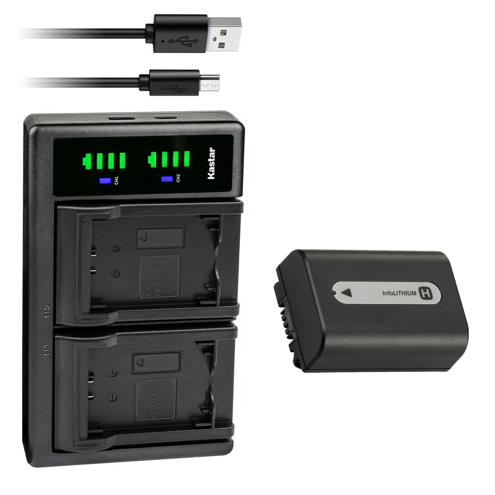 Kastar 1 Pack Np Fh50 Battery And Ltd2 Usb Charger Replacement For Sony Dcr Sr36, Dcr Sr37, Dcr Sr38, Dcr Sr40, Dcr Sr42, Dcr Sr