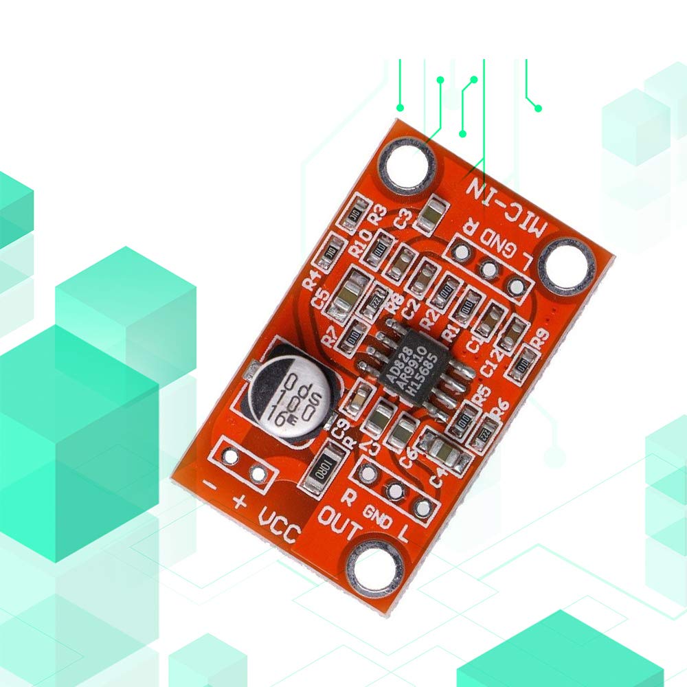 Acxico 3Pcs Ad828 Stereo Dynamic Microphone Preamplifier Board Pickup Module Dc 3.8V 15V Mic Preamp Module