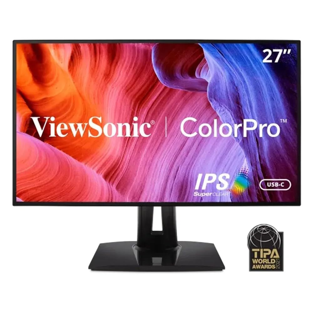ViewSonic VP2768a 27-Inch IPS 1440p Monitor with Advanced Ergonomics, 100% sRGB Rec 709, 14-bit 3D LUT, Eye Care, 90W USB C, RJ4