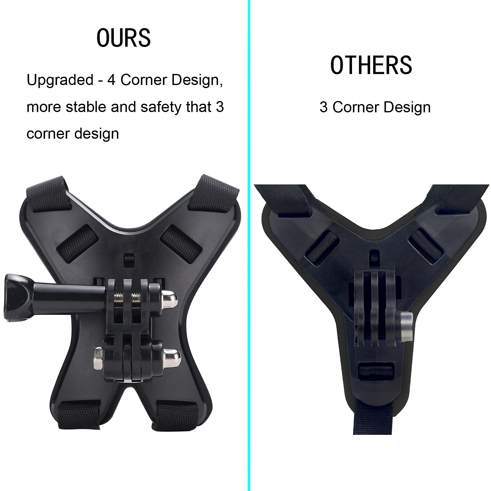 Qkoo Motorcycle Helmet Chin Strap Mount For Gopro Hero 13, 12, 11, 10, 9, 8, 7, 6, 5, 4, Session, 3+, 3, 2, 1, Hero (2018), Dji