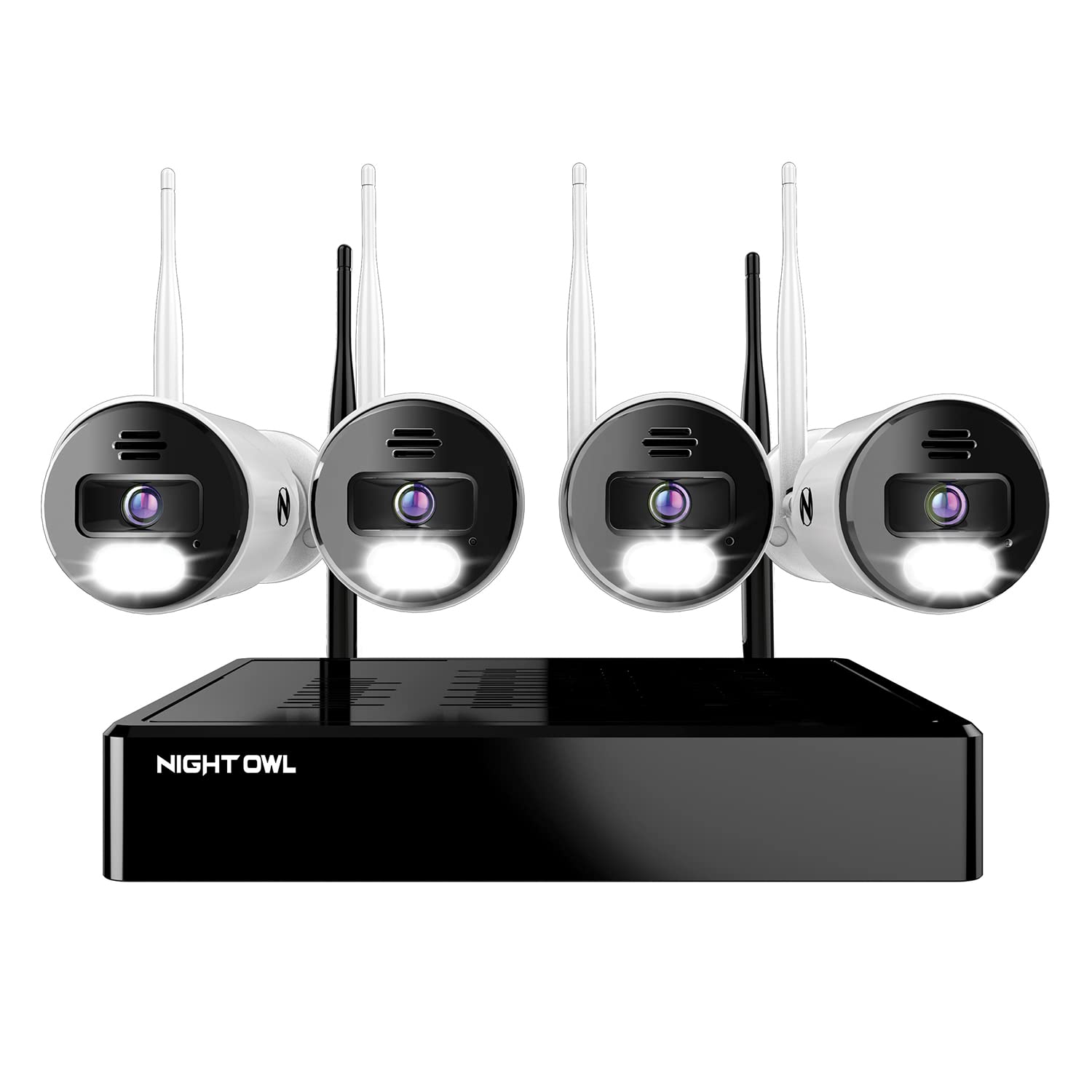 Night Owl Sp, Llc Night Owl 10 Channel Bluetooth Video Home Security Camera System With (4) Wi Fi Ip 4K Hd Indoor/Outdoor Spotlight Cameras 2 Way Audio And 1Tb Hard Drive, Btwn8 4L1