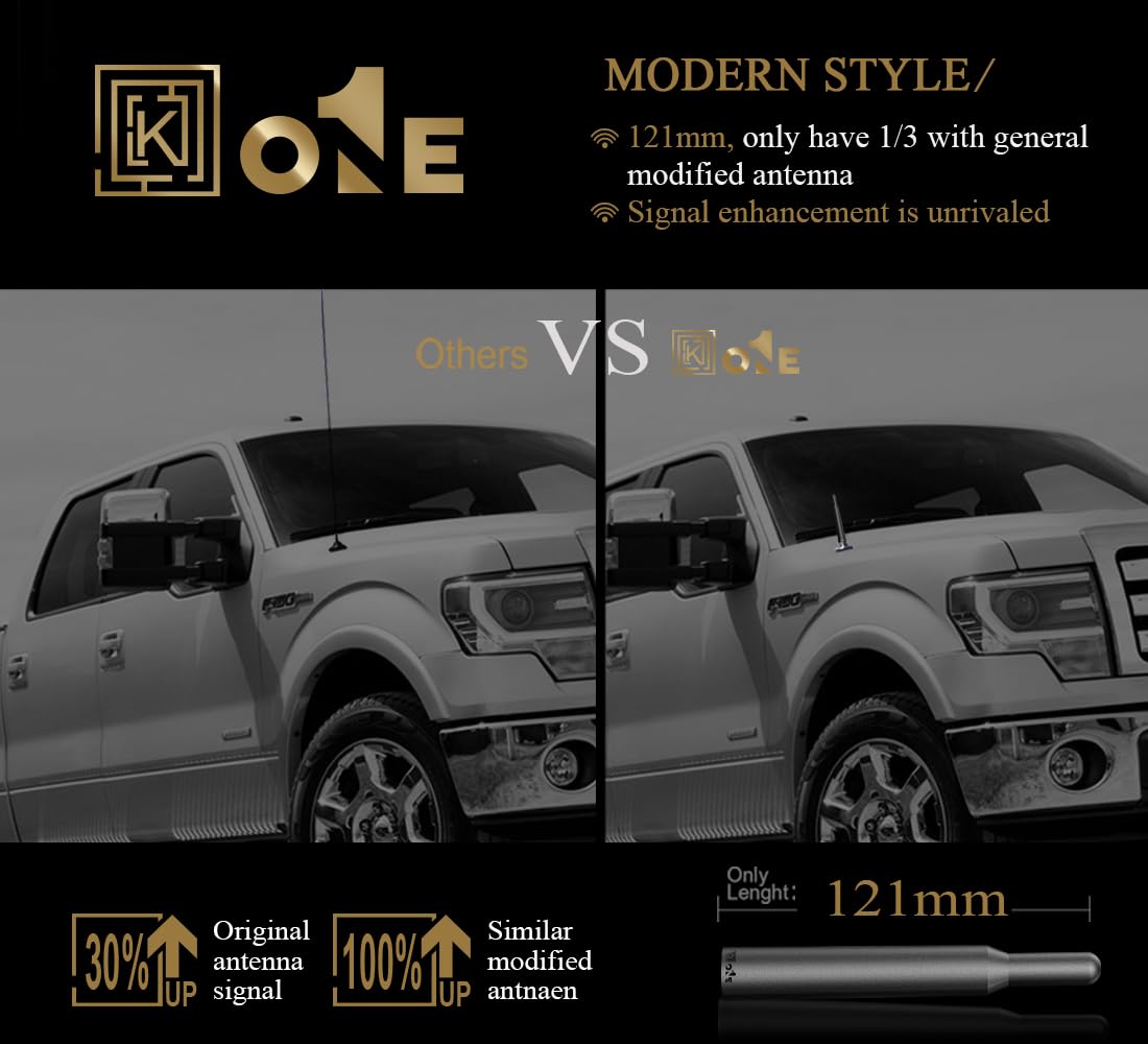 Keyo1E Short Antenna Compatible With 2010 2024 Dodge Ram 2500 | 4.8 Inches Antenna Replacement | For Optimized Fm Am Reception