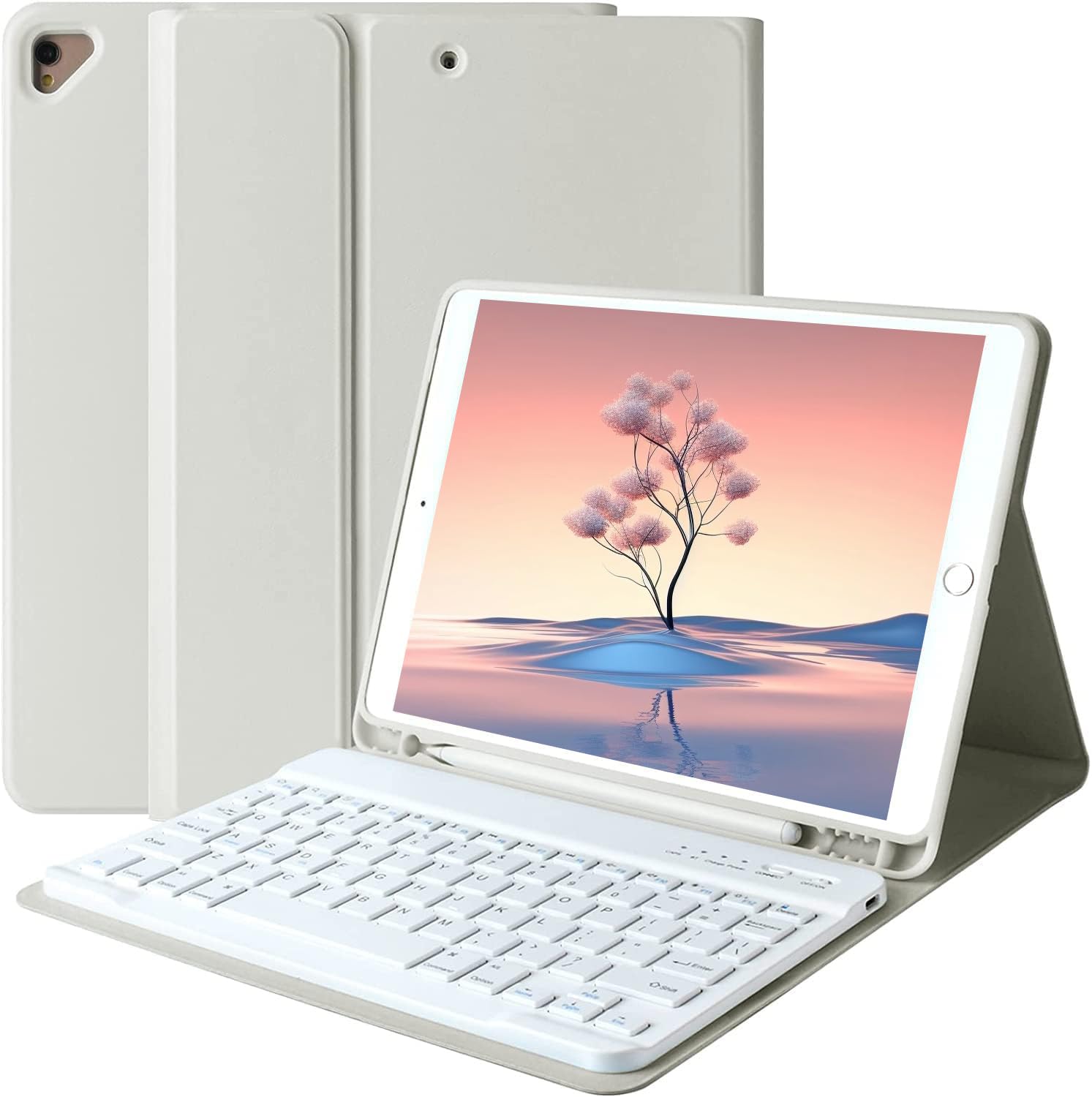 BAIBAO Keyboard Case for iPad 9th Generation 2021 10.2 inch/iPad Pro 10.5 inch, Detachable Wireless with Pencil Holder Keyboard 