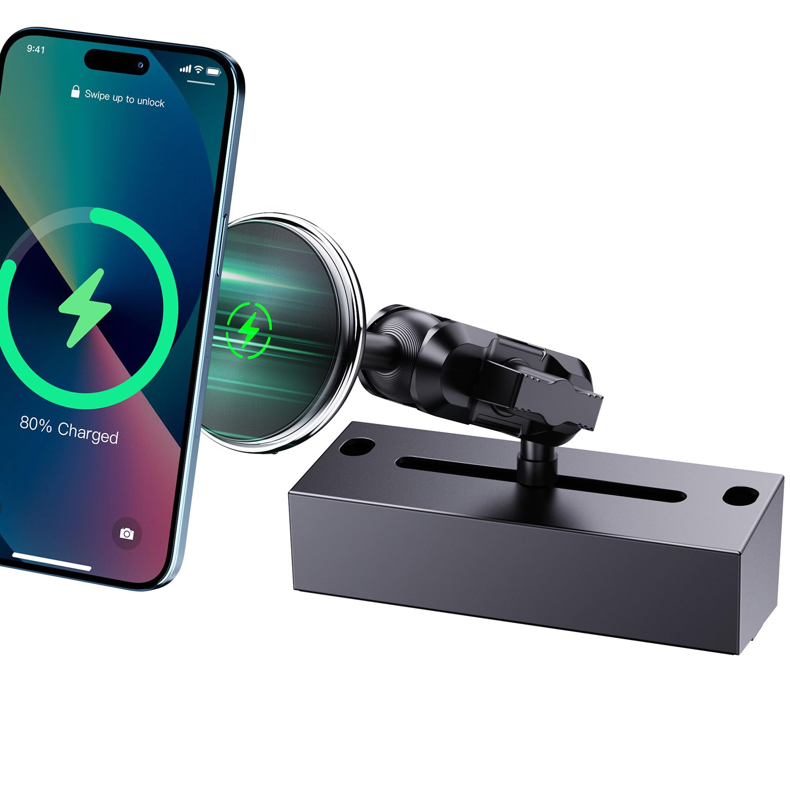 Upgraded Wireless Charger With Phone Mount For 2019+ Ram Truck, Dash Magnetic Mount Cell Phone Holder Compatible With 2019+ Dodg