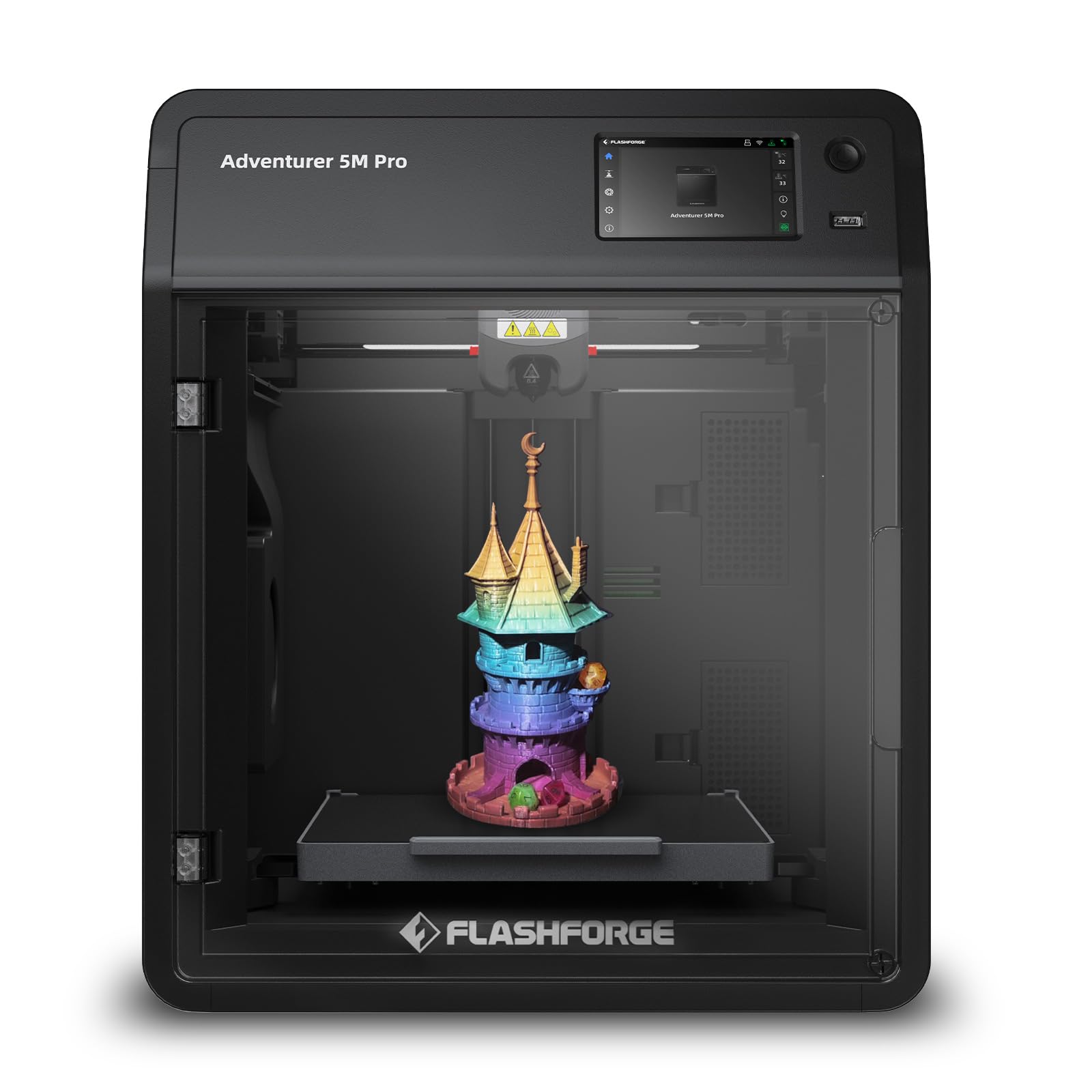 Flashforge Adventurer 5M Pro 3D Printer With 1 Click Auto Printing System, 600Mm/S High Speed, Quick Detachable 280C Nozzle, Cor