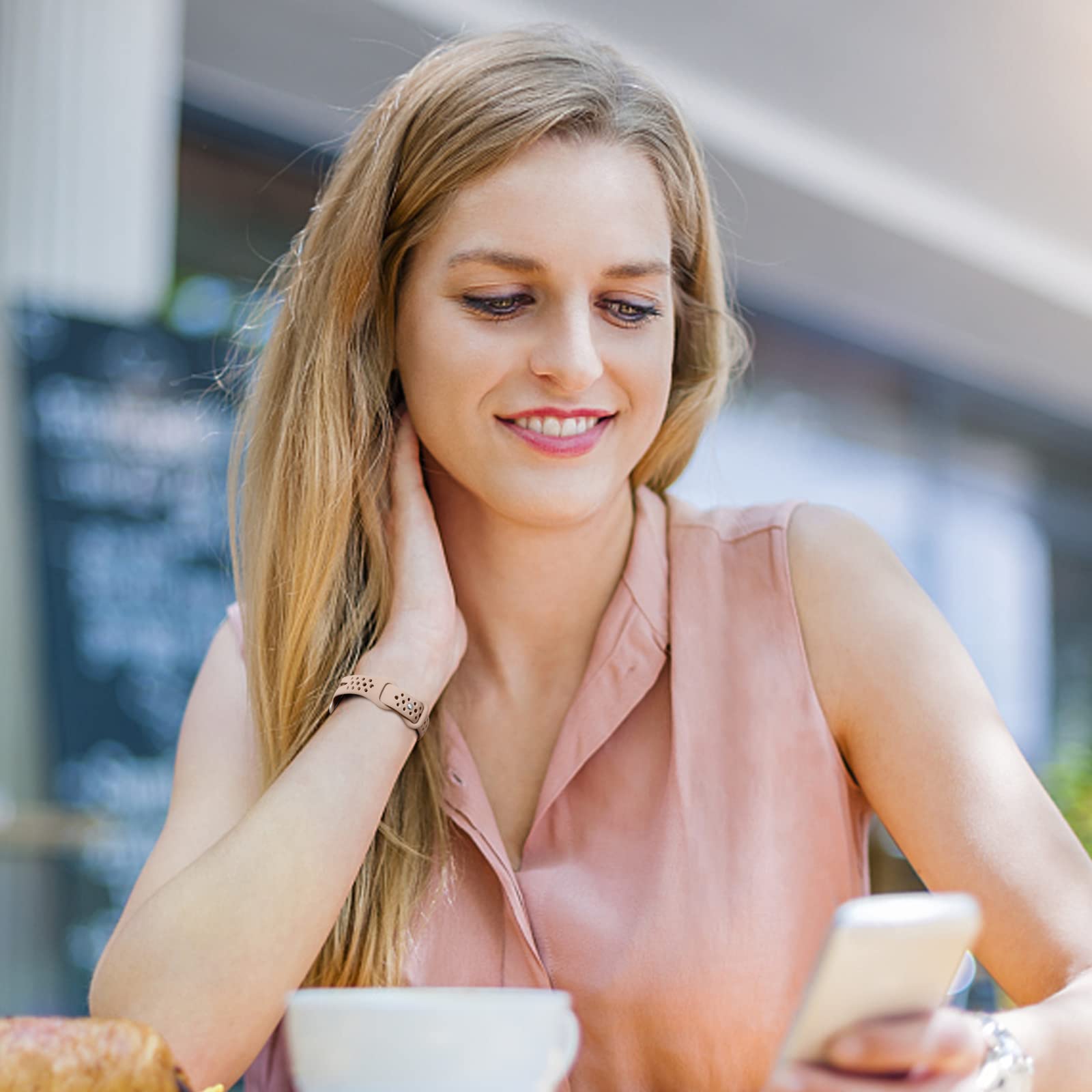 Ouwegaga Slim Band Compatible With Iwatch Bands 38Mm 40Mm 41Mm 42Mm 44Mm 45Mm 49Mm, Soft Silicone Slim Sport Strap With Breathab