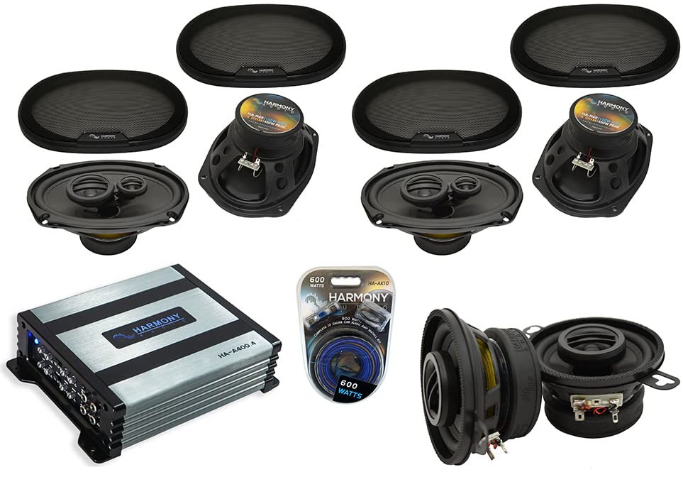 Harmony Audio R69 Compatible with Toyota Camry 2007-2011 6x9 450W Speakers, R35 3.5 90W Speakers and HA-A400.4 Amp