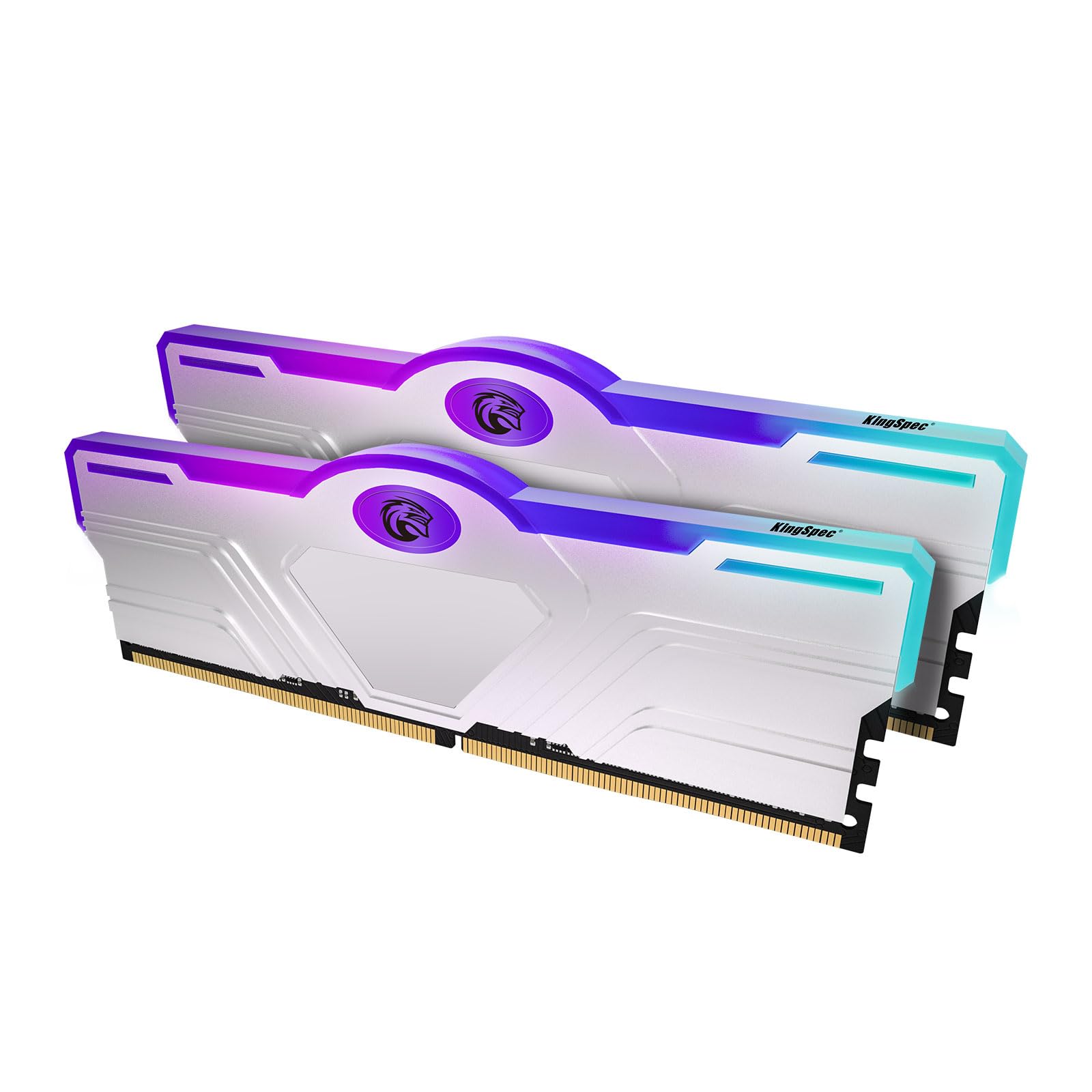 Kingspec Silver X 32Gb Kit(2X16Gb) Ddr4 Ram Memory 3600Mhz With Rgb Heatsink, 1.35V Cl18 Xmp2.0   Computer Memoria For Gaming Pc
