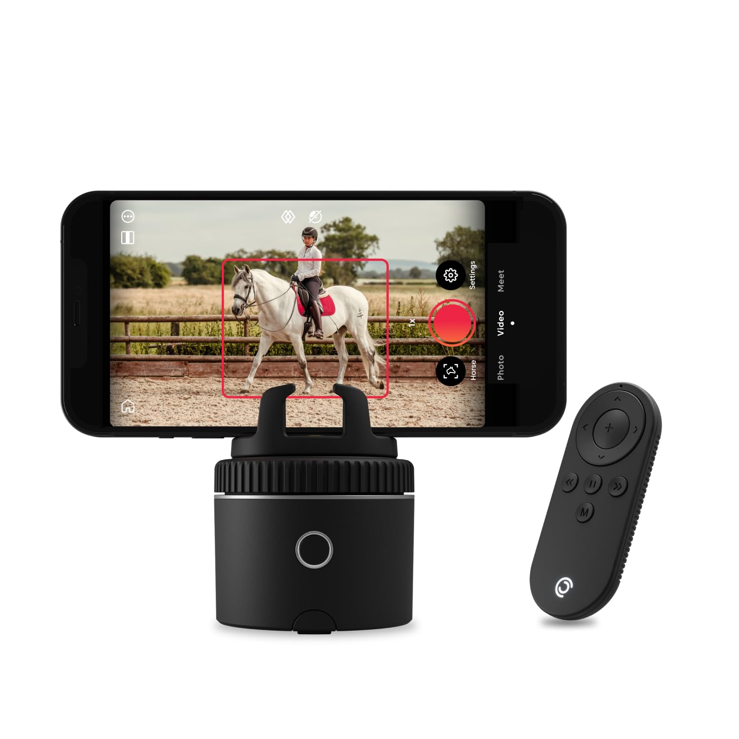 Pivo Equestrian Silver Pack, Auto Face, Body, Horse Smart Phone Tracking Holder, Ai-Powered 360 Rotation, Remote Control For Han