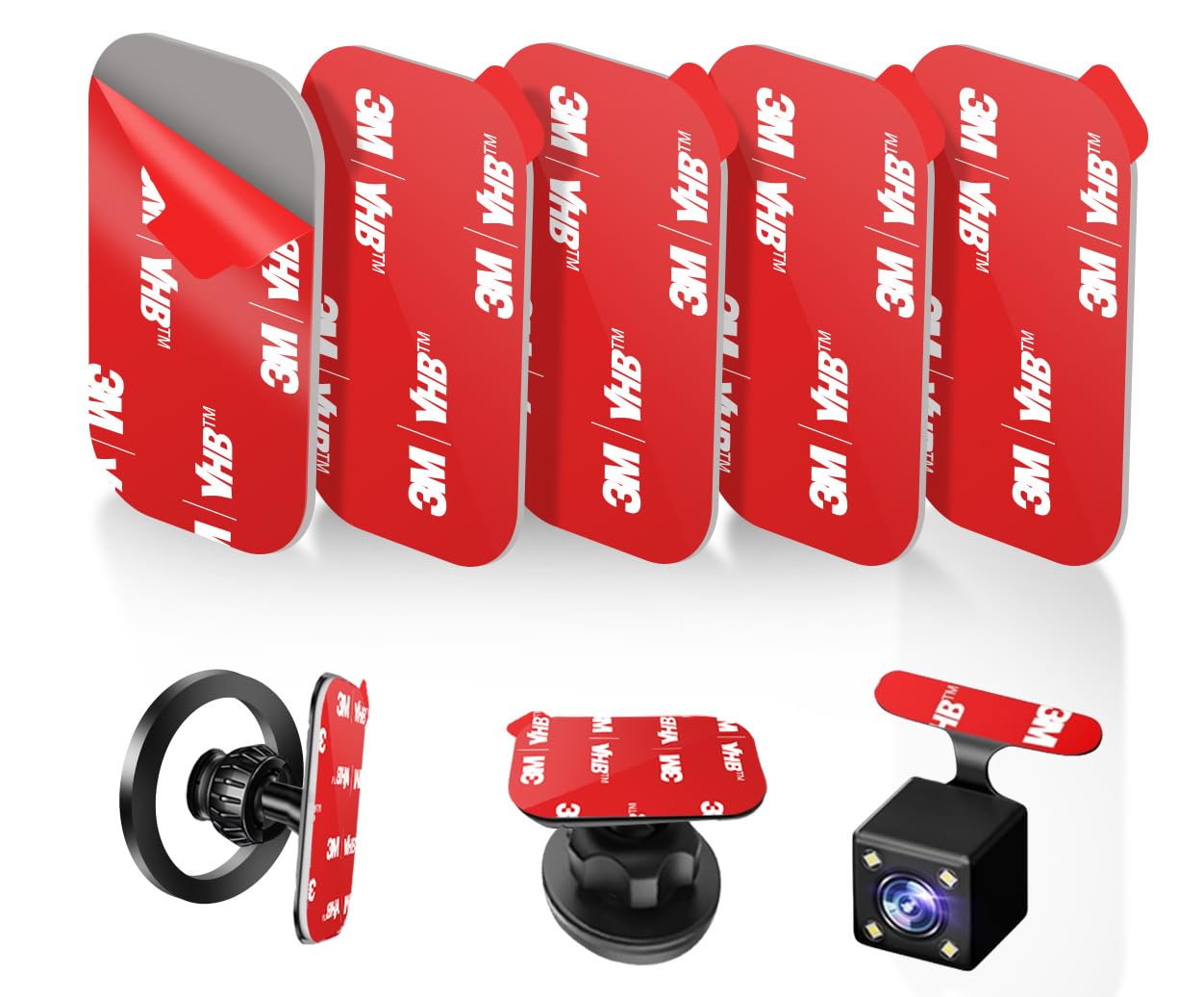 Volport 5 Pack 3M Automotive Double Sided Adhesive Tape, Heavy Duty 3M Sticky Pads For Magnetic Car Phone Mount Dashboard, Adhes